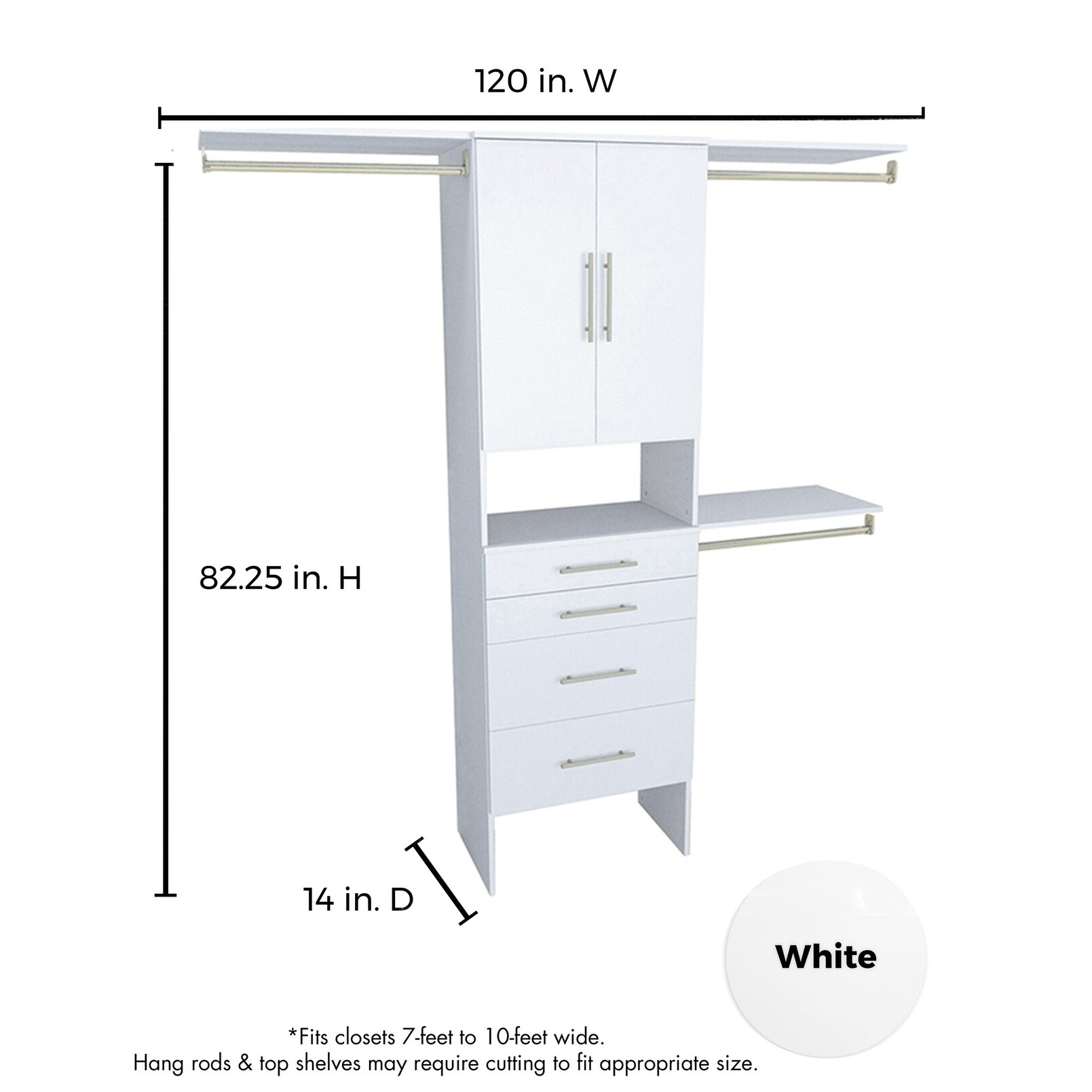 Shop Closetmaid Suitesymphony Modern 25 In Closet Organizer With