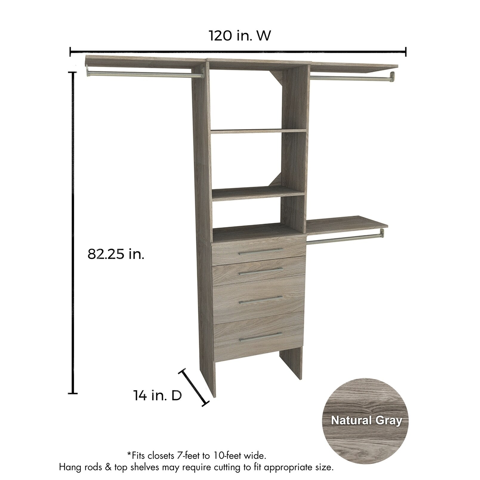 Shop Closetmaid Suitesymphony Modern 25 In Closet Organizer With