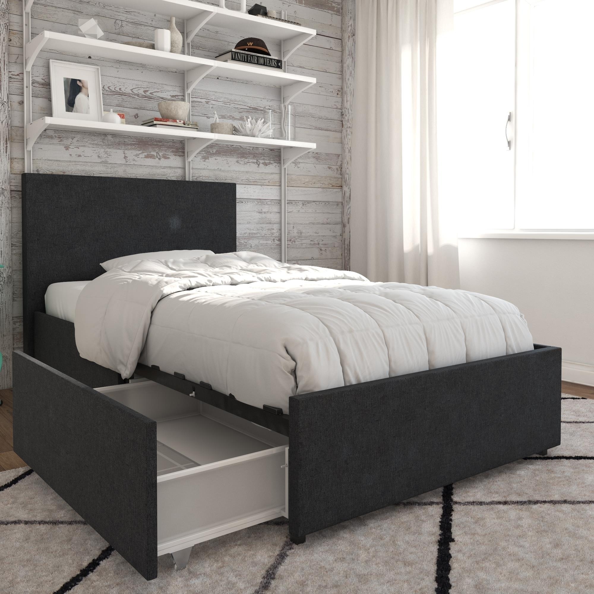 Novogratz Kelly Linen Upholstered Bed With Storage Free Novogratz Kelly Linen Upholstered Bed With Storage Free Shipping Today 24331726