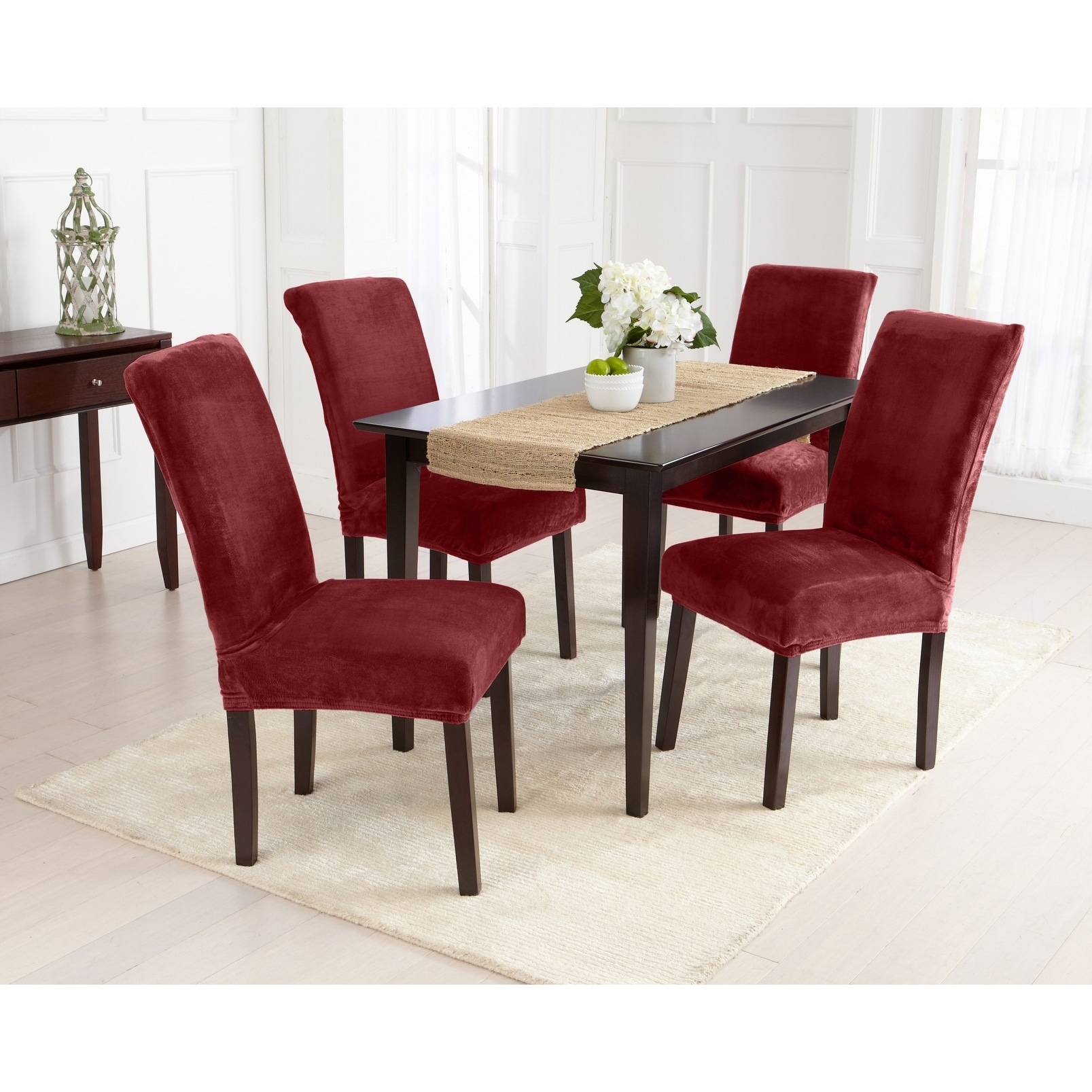Great Bay Home 2 Pack Velvet Plush Solid Dining Room Chair Great Bay Home 2 Pack Velvet Plush Solid Dining Room Chair Cover