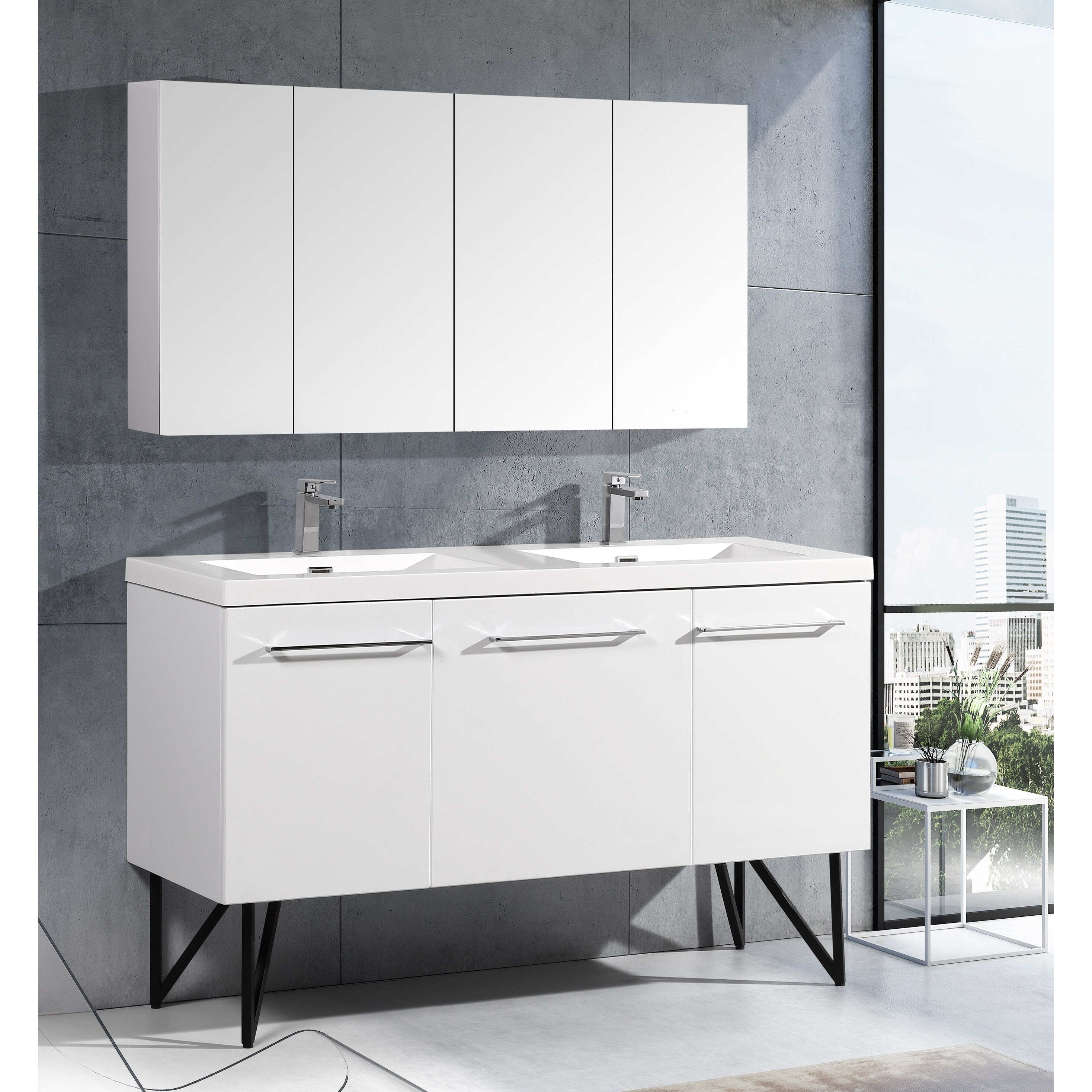 Swiss Madison Annecy 60 Double Two Doors One Drawer Swiss Madison Annecy 60 Double Two Doors One Drawer Bathroom Vanity