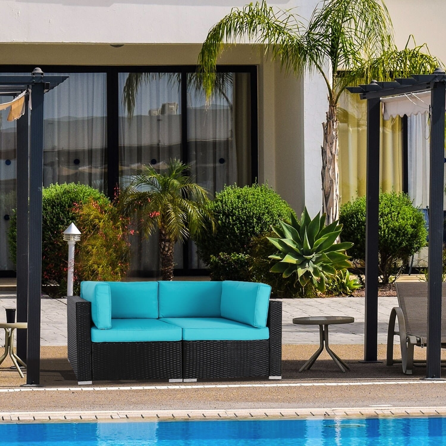 Kinbor 2 Pcs Outdoor Patio Furniture Sectional Pe Wicker Rattan Kinbor 2 Pcs Outdoor Patio Furniture Sectional Pe Wicker Rattan Sofa Set Cushioned Couch