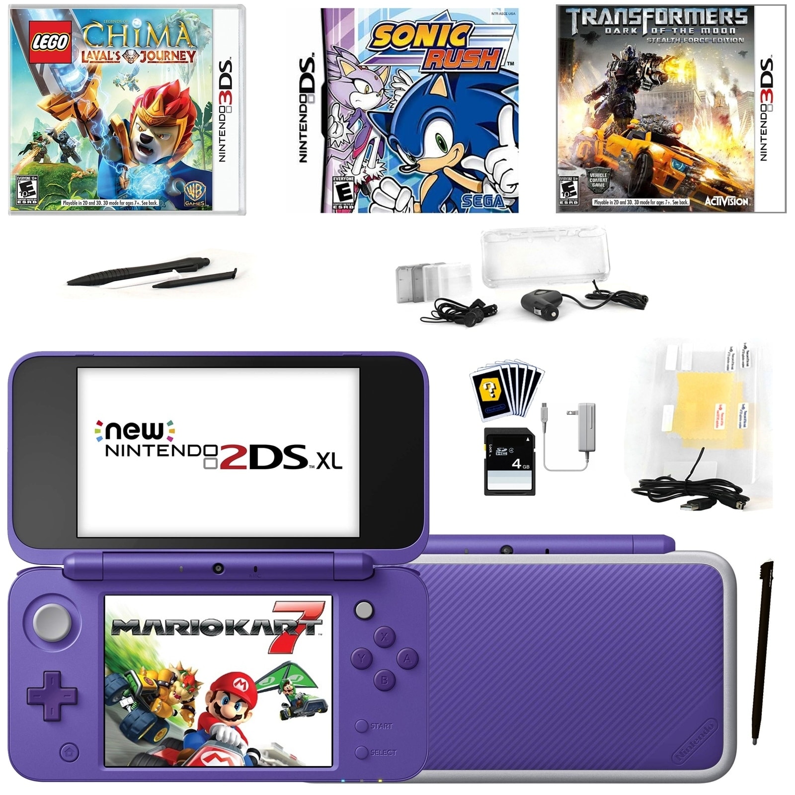 Shop New Nintendo 2DSXL with Mario Kart 7 in Purple with Games and Access. - Free Shipping Today - Overstock.com - 25481667