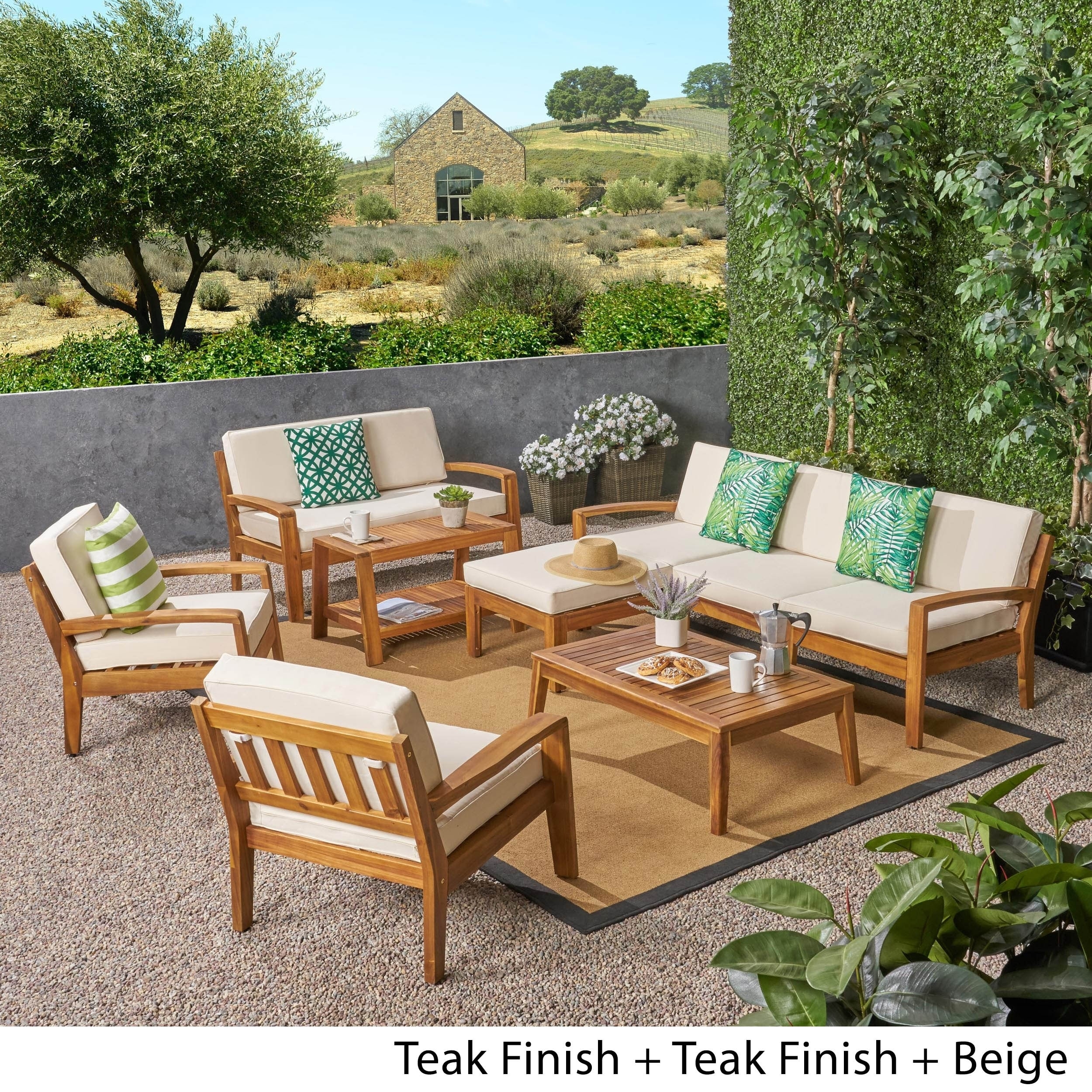 Grenada Outdoor 7 Seater Acacia Wood Sectional Sofa Set By Grenada Outdoor 7 Seater Acacia Wood Sectional Sofa Set By Christopher Knight Home