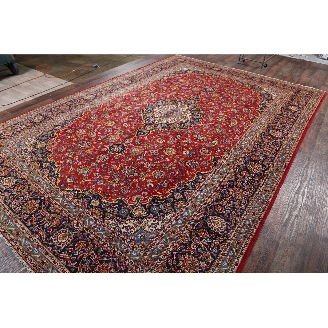 Clical Kashan Vintage Hand Knotted Persian Area Rug Wool Clical Kashan Vintage Hand Knotted Persian Area Rug Wool 14 8 X 10 2 Free Shipping Today 25605760