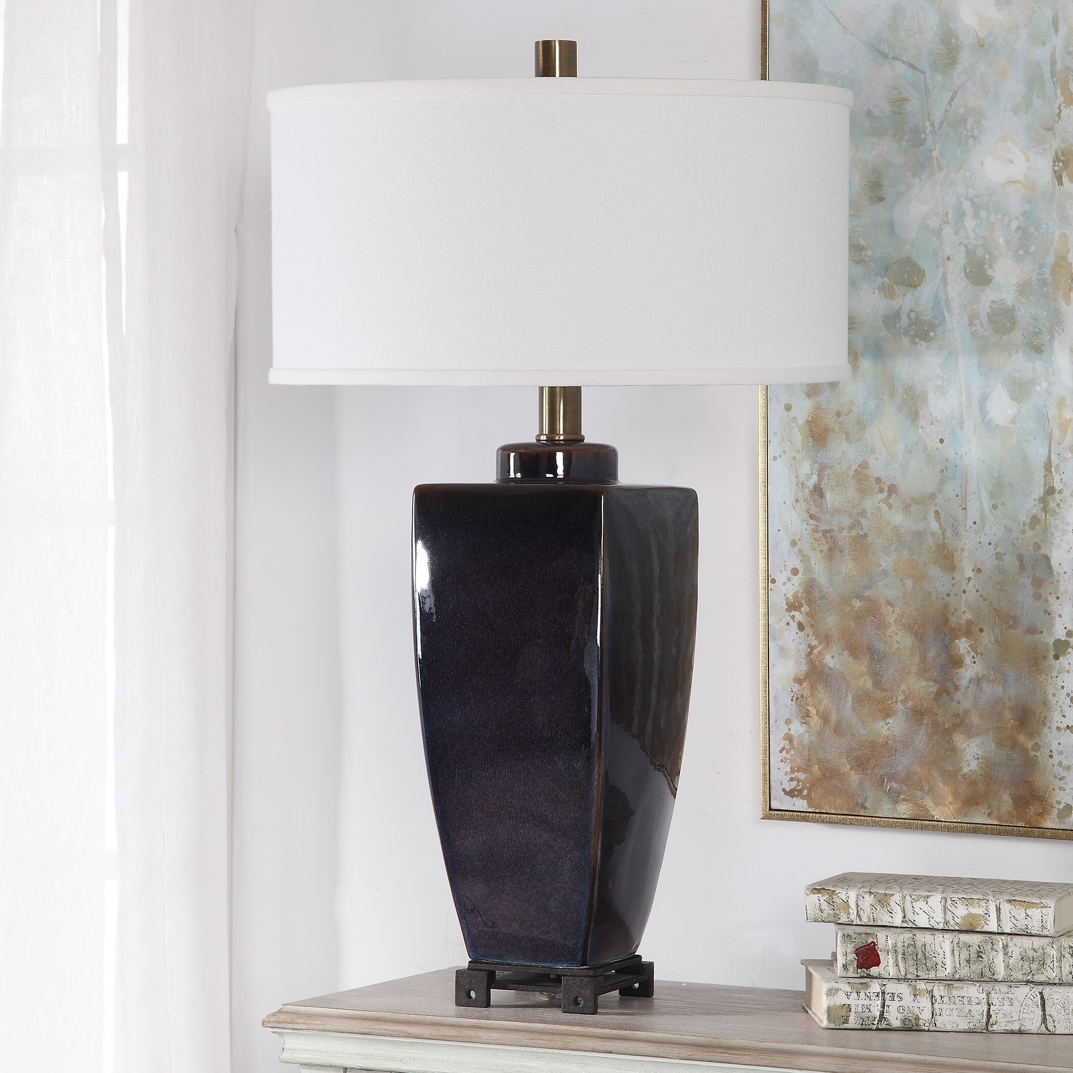 Uttermost Wilford Midnight Blue And Dark Bronze Table Lamp Uttermost Wilford Midnight Blue And Dark Bronze Table Lamp