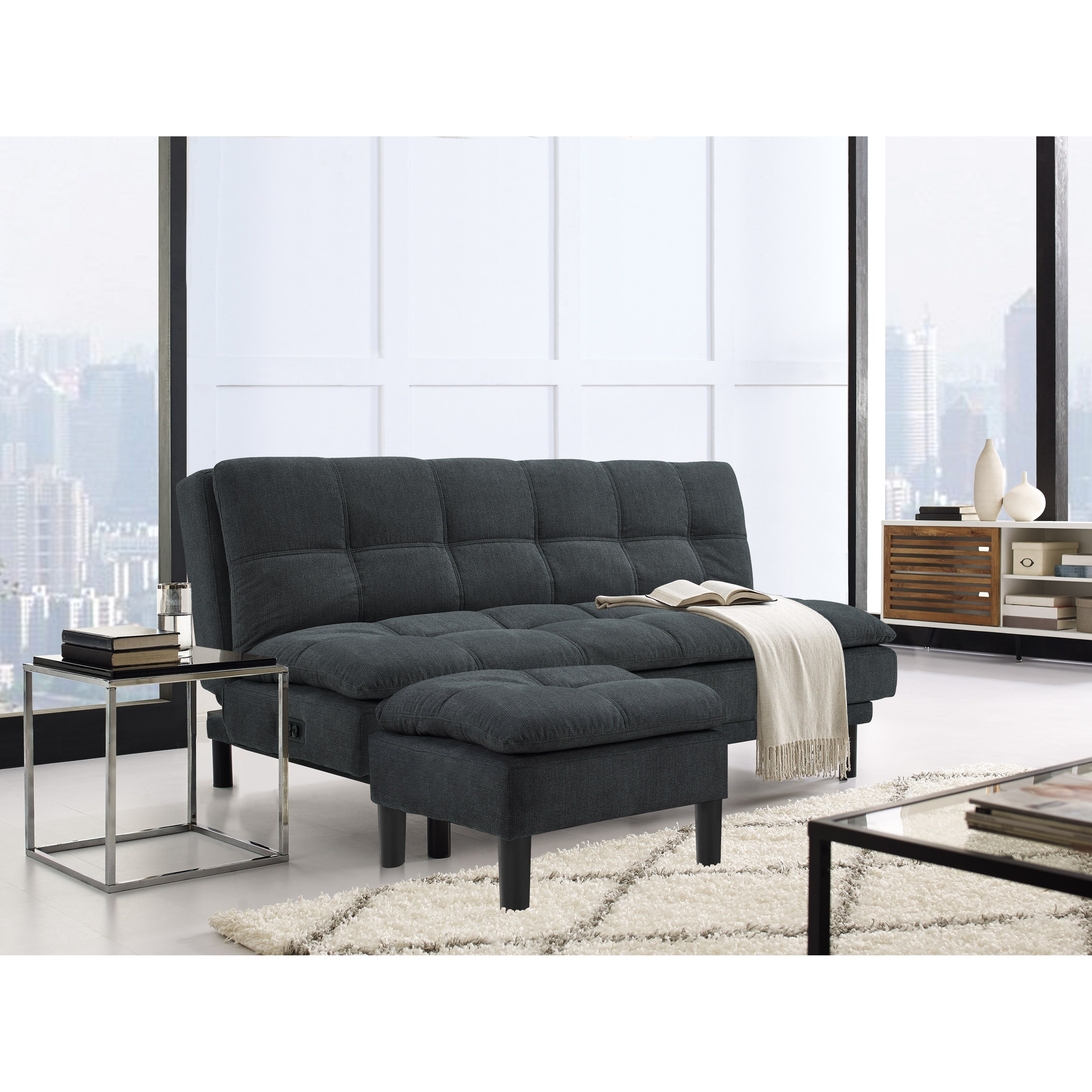 Serta Morgan Tufted Fabric Convertible Sofa On Free Serta Morgan Tufted Fabric Convertible Sofa