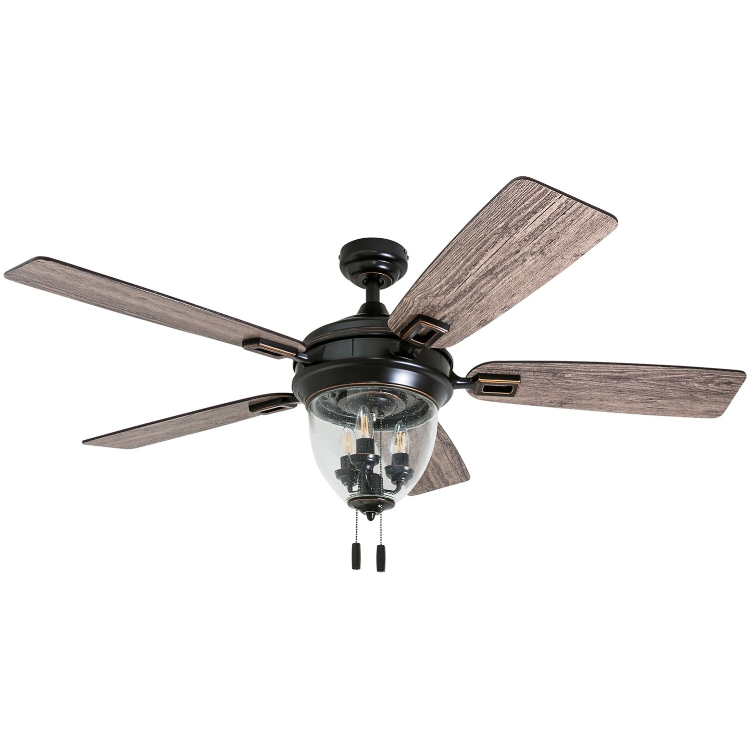 Honeywell Glencrest Craftsman Industrial Oil Rubbed Bronze Led Outdoor Ceiling Fan With Light 52 Inch