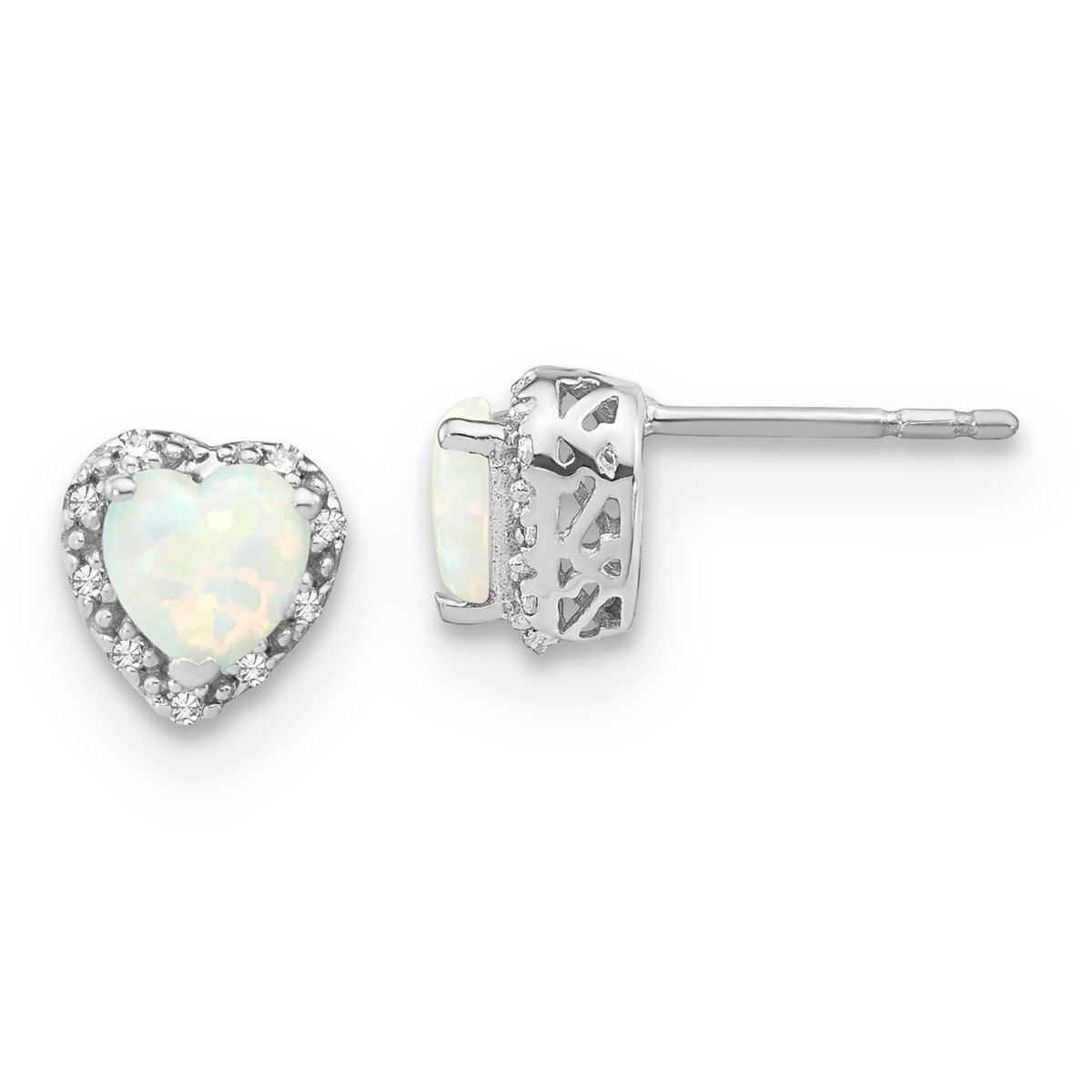 Perfect Jewelry Gift SS White Ice .02 ct Diamond Post Earrings