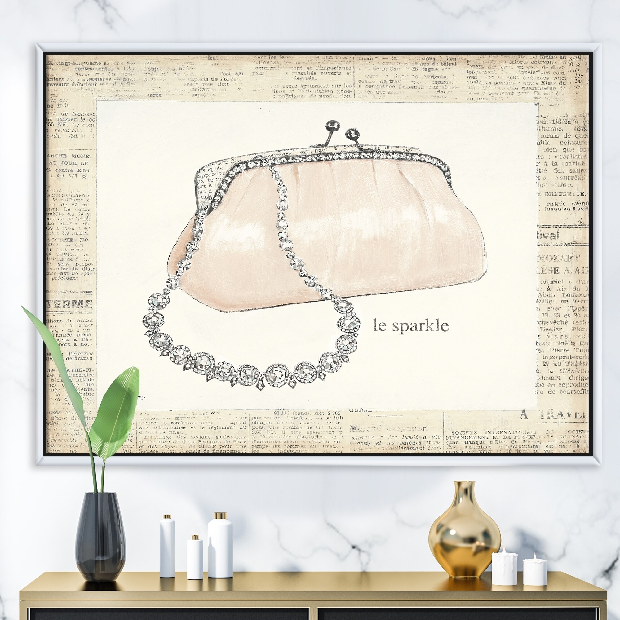 Designart Chic Galm Closet Ii Fashion Framed Canvas Multi Color