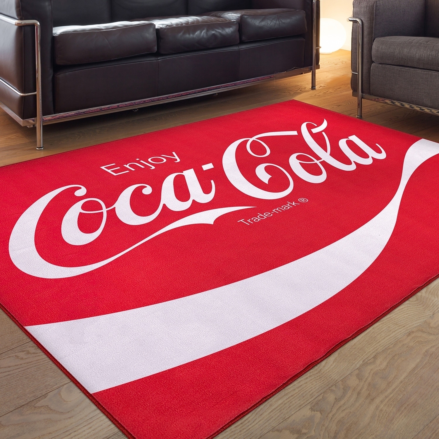 Shop Coca Cola Enjoy Logo Red Non Slip Indoor Outdoor Area Rug Carpet Overstock 26043945