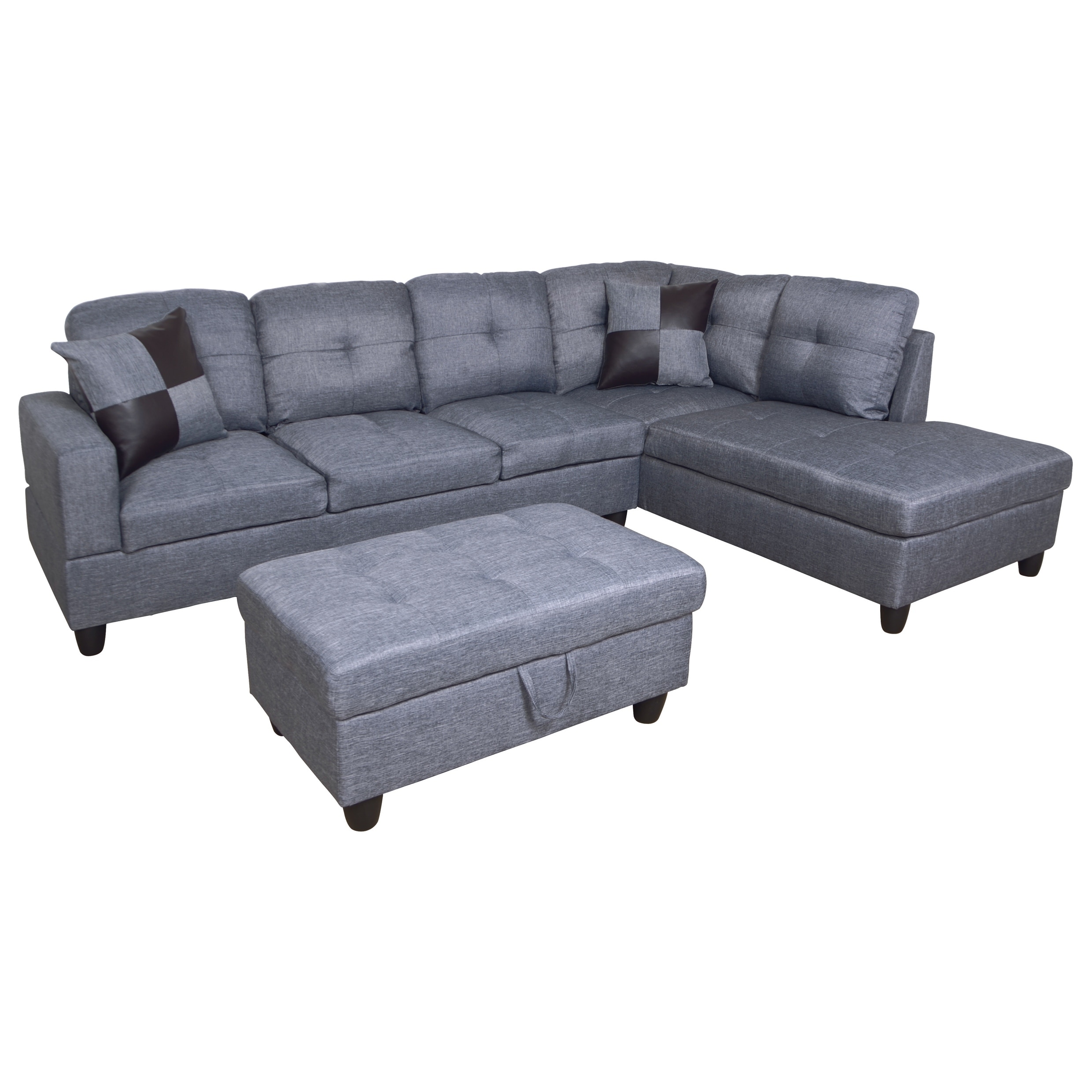 Shop Aycp Furniture L Shape Sectional Sofa With Storage Ottoman Free Shipping Today Overstock 26057103 Shop Aycp Furniture L Shape Sectional Sofa With Storage Ottoman Free Shipping Today Overstock 26057103