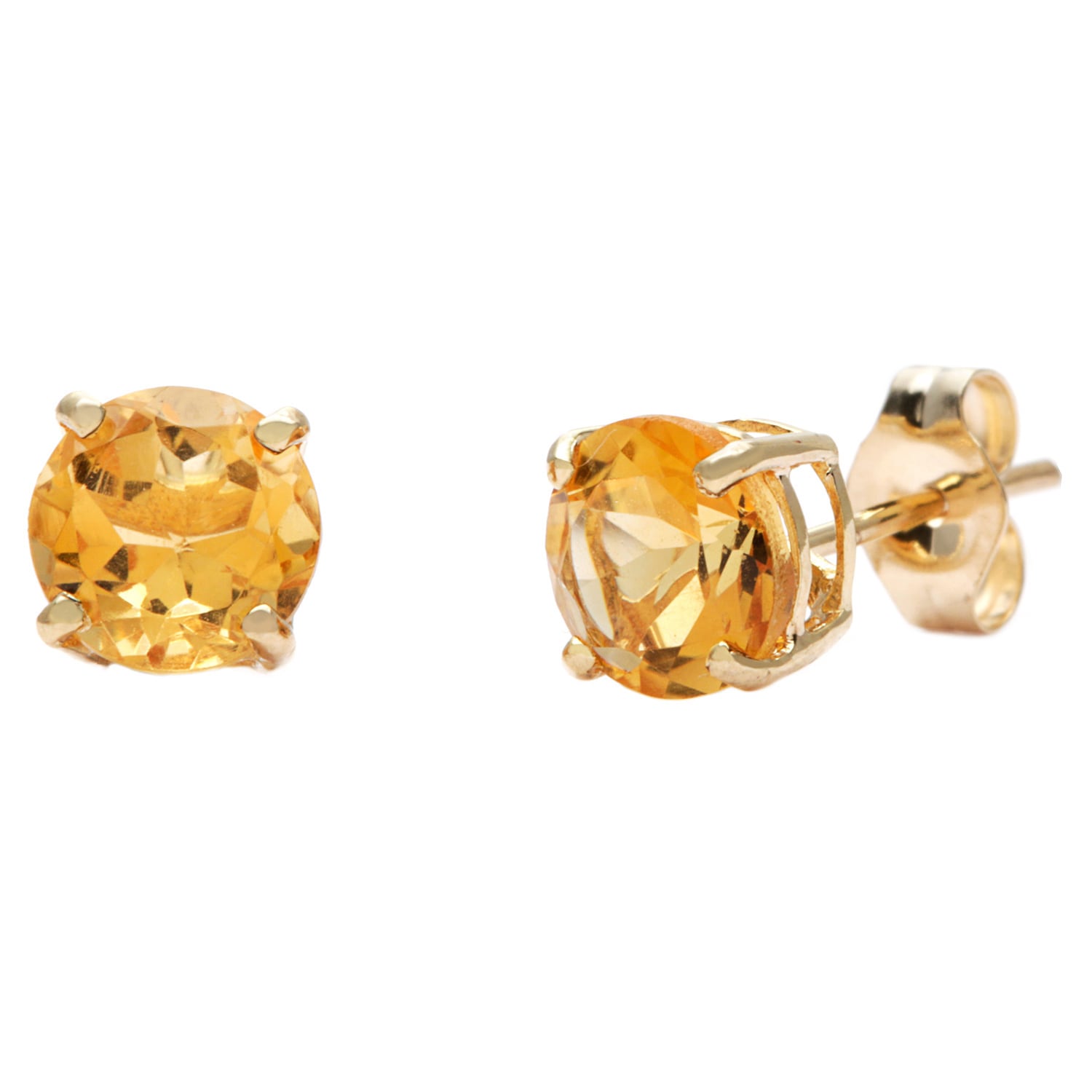 Kabella 14k Yellow Gold Round Citrine Stud Earrings Free Kabella 14k Yellow Gold Round Citrine Stud Earrings