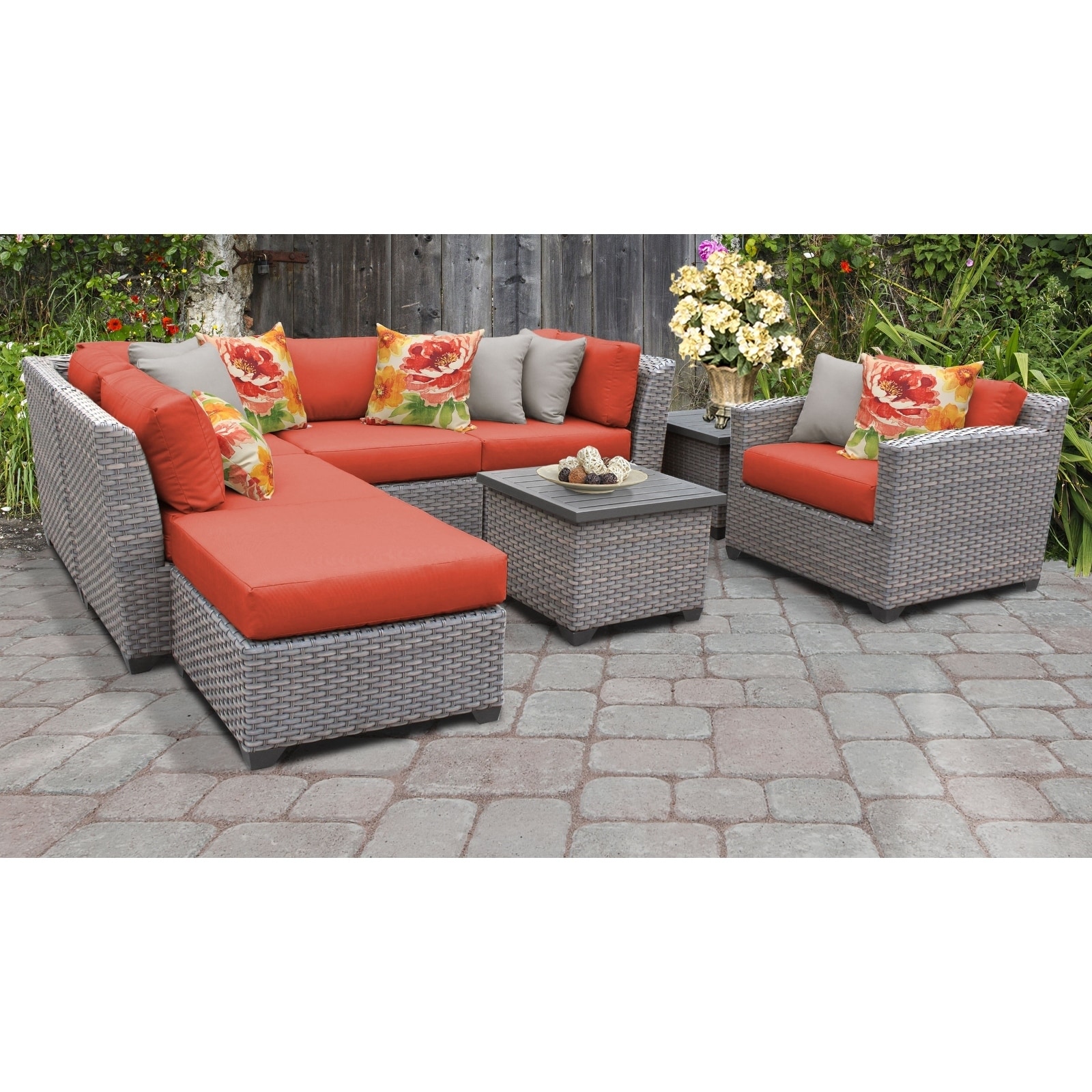 Florence 8 Piece Outdoor Wicker Patio Furniture Set 08g Free Florence 8 Piece Outdoor Wicker Patio Furniture Set 08g