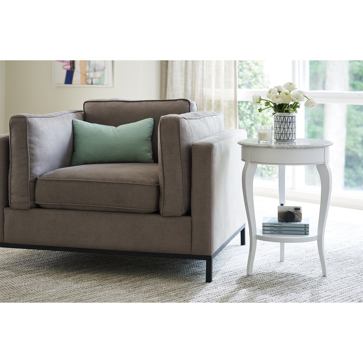 Young House Love Grey Pivot Armchair