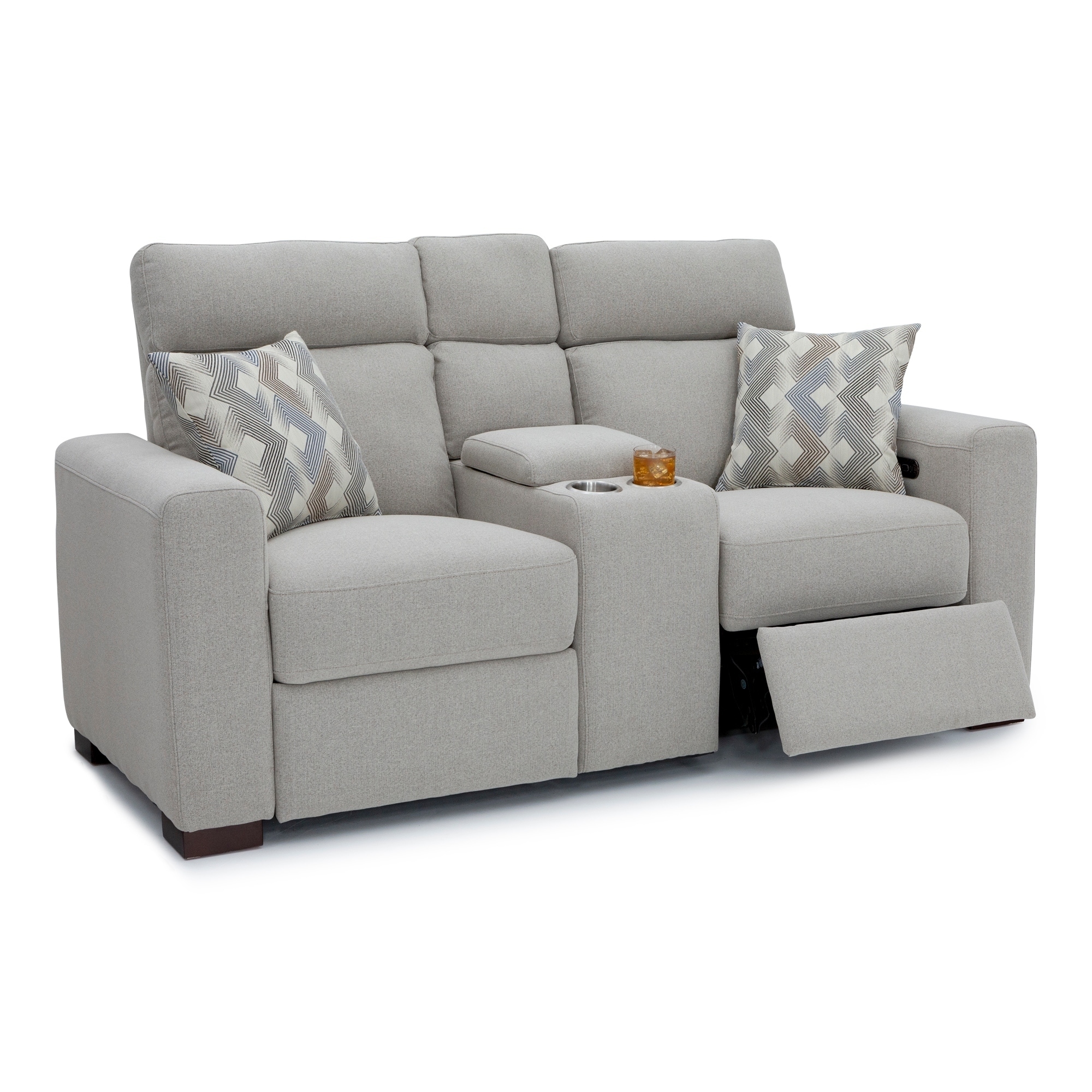 Seatcraft Capital Home Theater Seating Fabric Recline Sofa Adjule Ed Headrest Fold Down Table Cup Holders