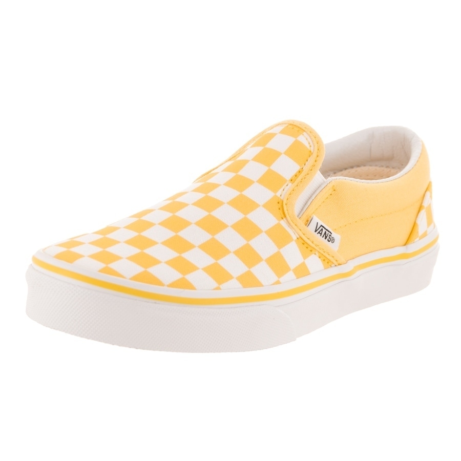 yellow checkered vans slides