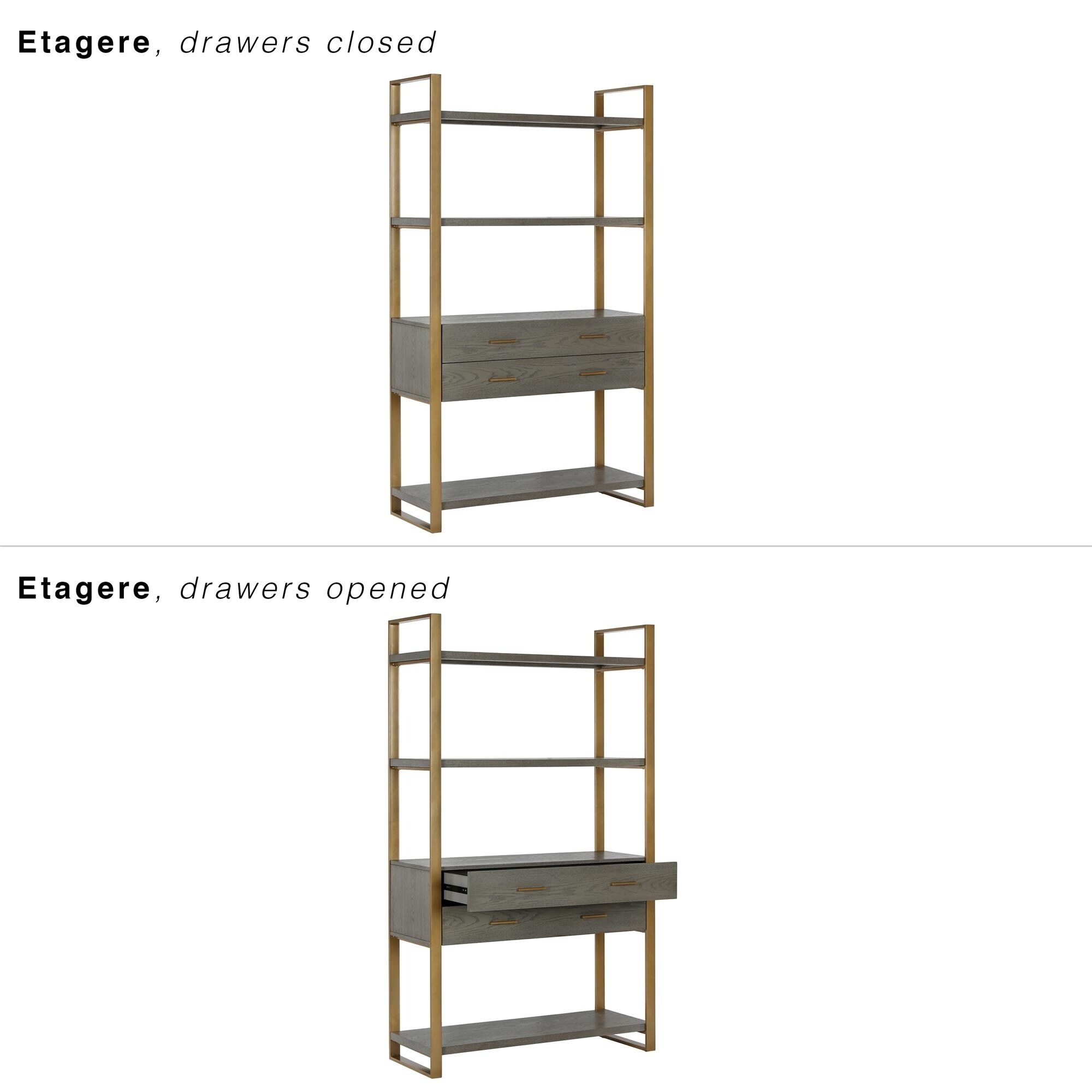 Shop Cosmoliving Alfie Metal Bookcase Etagere With Drawers On
