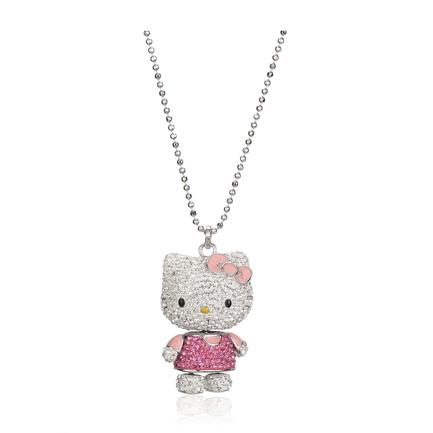 Shop Swarovski Hello Kitty Pink 3d Pendant Necklace Movable Arms