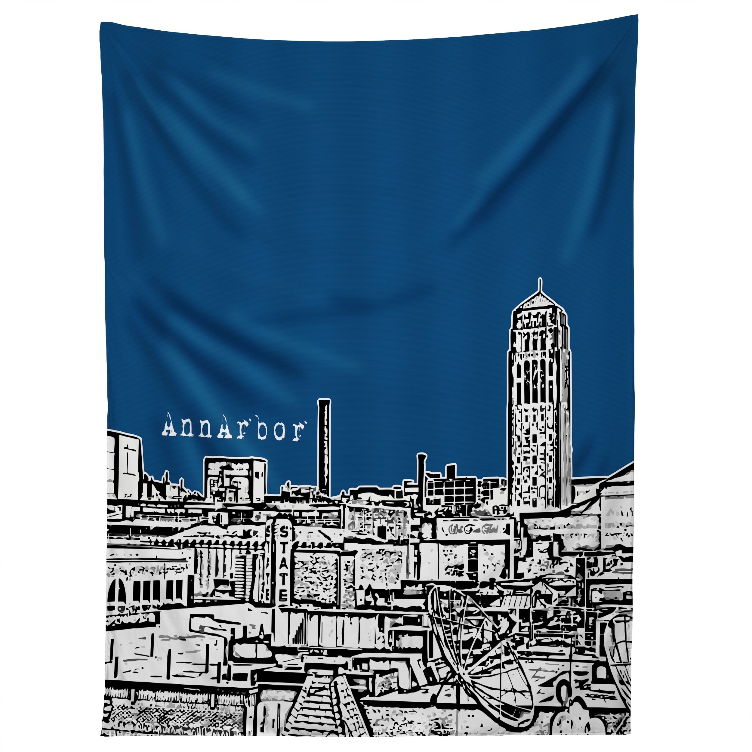 Deny Designs Ann Arbor Navy Tapestry 2 Size Options