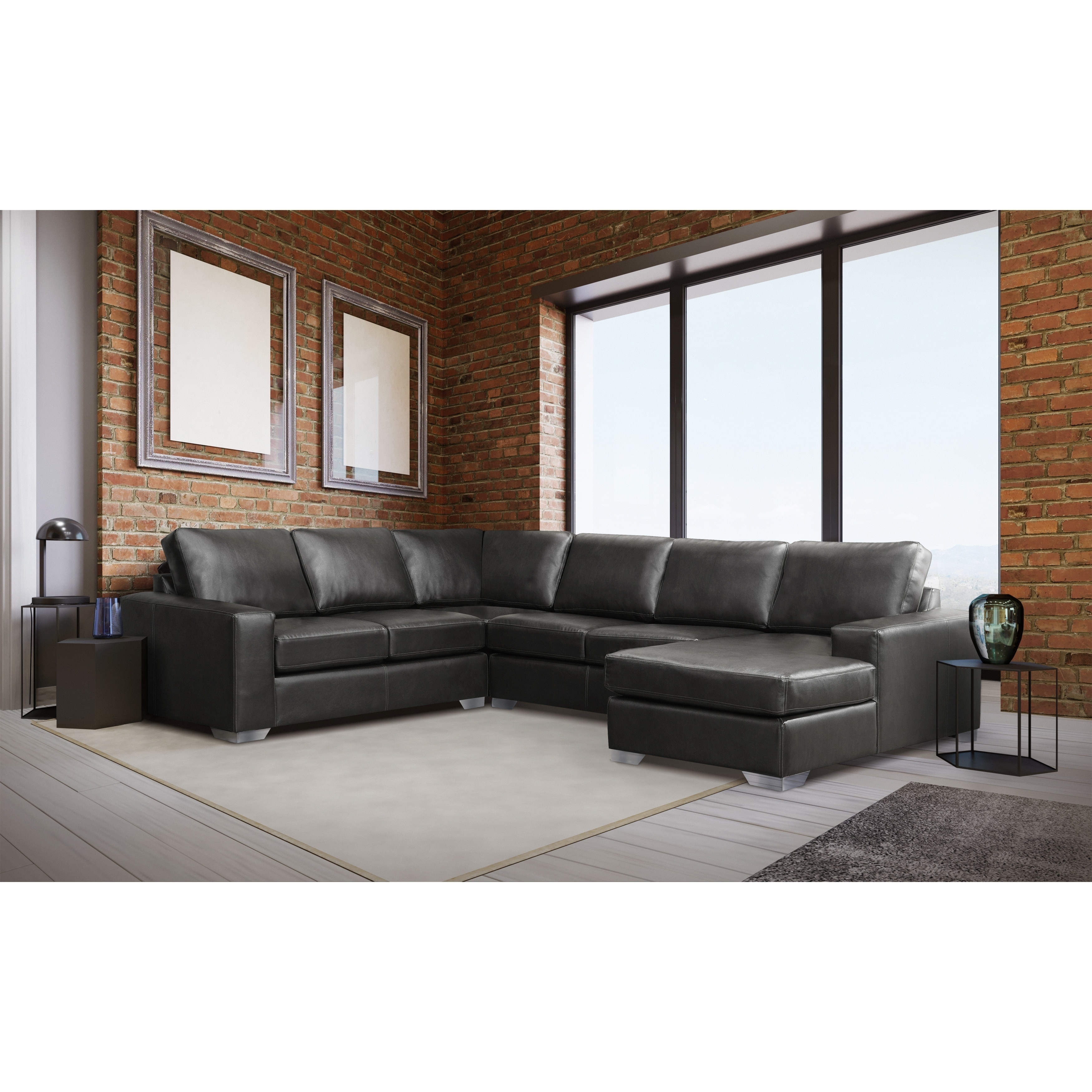 Mitchell Modern Premium Top Grain Italian Leather Sectional Mitchell Modern Premium Top Grain Italian Leather Sectional Sofa