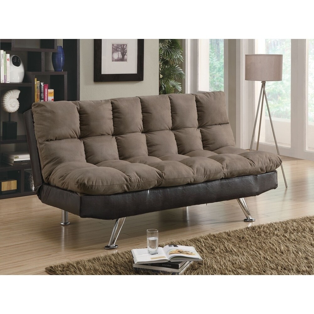 Kayla Casual Brown Overstuffed Sofa Bed