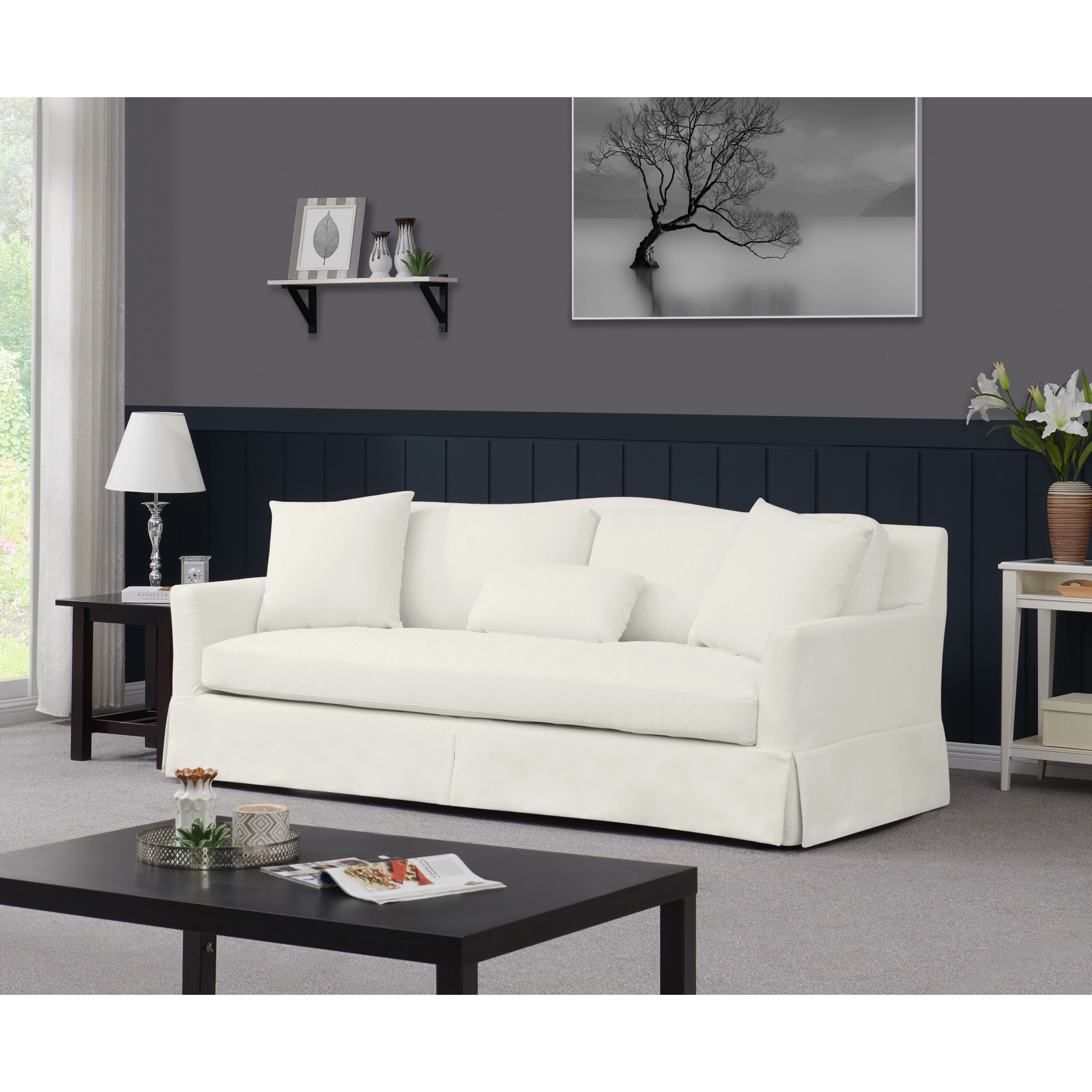 Handy Living Sandy Skirted Sofa