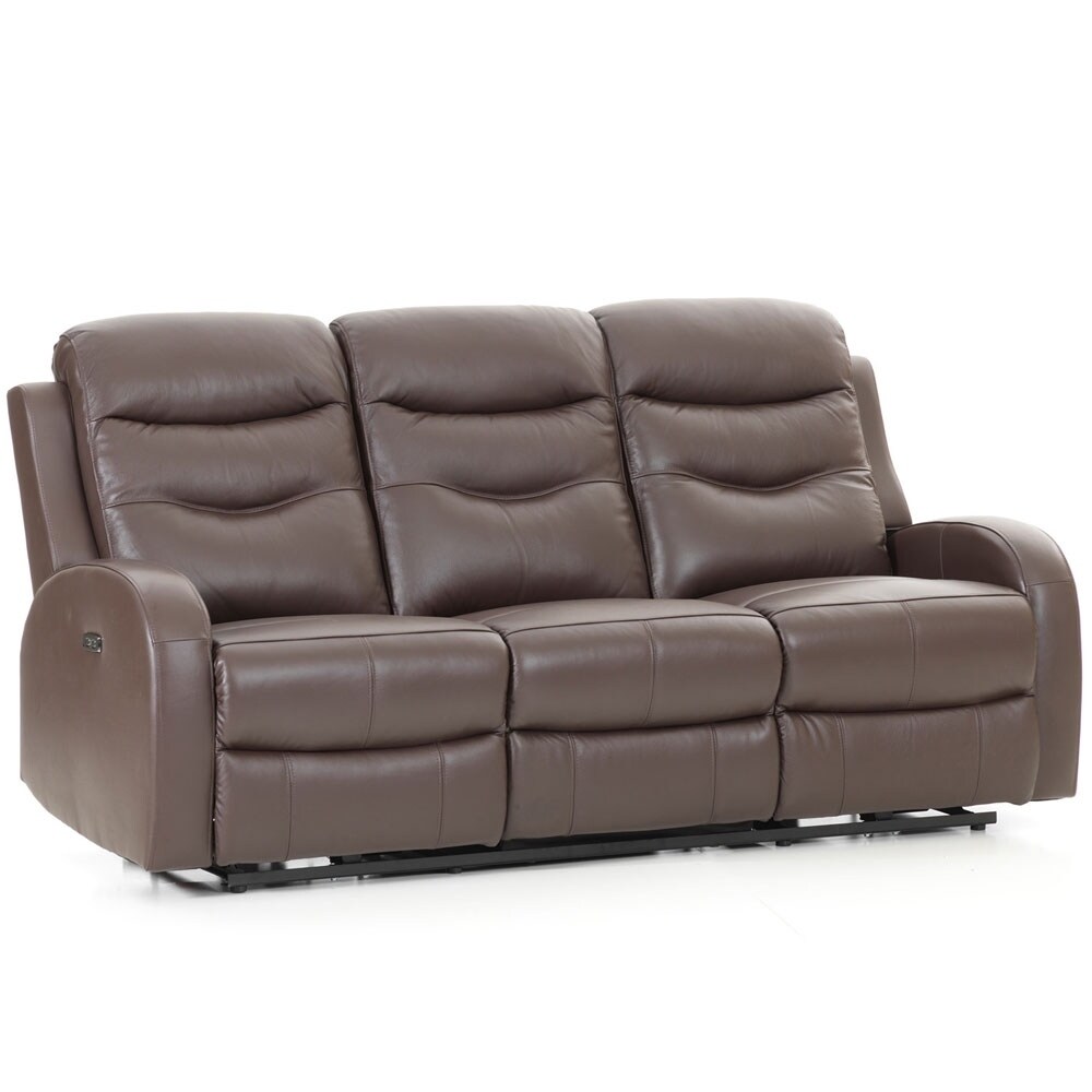 Milano Leather Chocolate Reclining Sofa