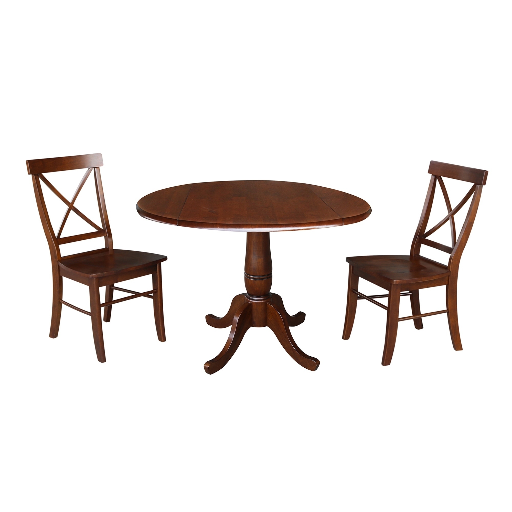 Shop 42 Round Top Dining Table And Two Chairs Espresso Free