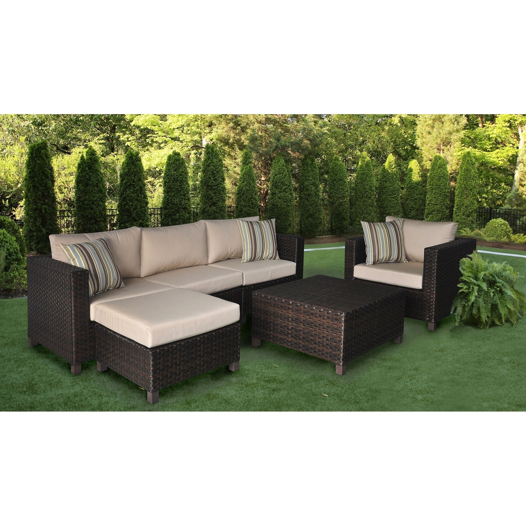 Naples 5 Piece Deep Seating Conversation Set With Sunbrella Naples 5 Piece Deep Seating Conversation Set With Sunbrella Fabric