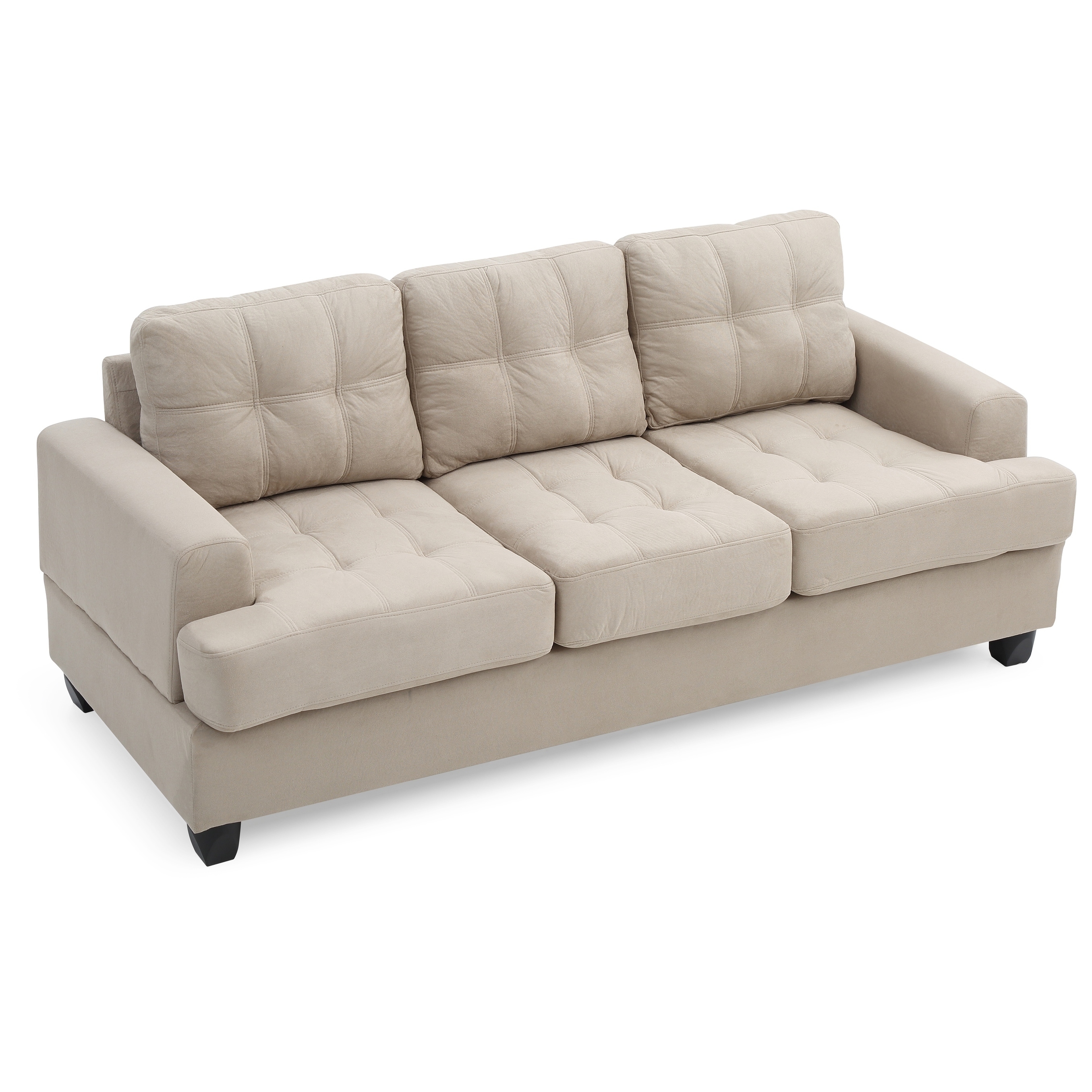Lyke Home Vanilla Microsuede Sofa Free Shipping Today Lyke Home Vanilla Microsuede Sofa