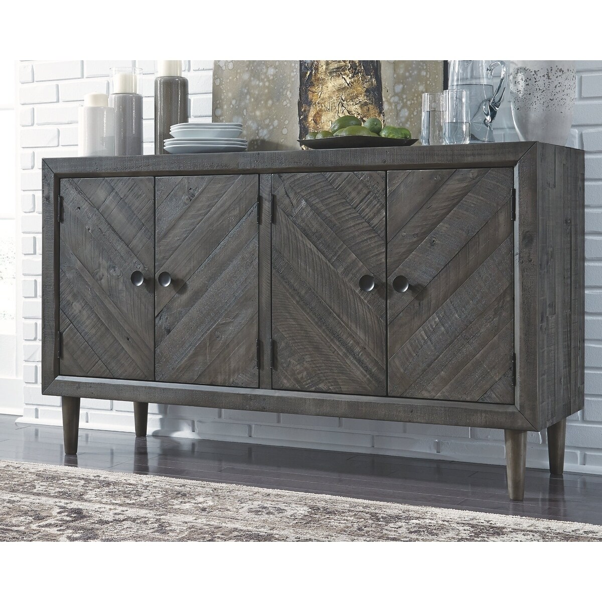 Signature Design By Ashley Besteneer Dark Grey Wood Dining Room Server Signature Design By Ashley Besteneer Dark Grey Wood Dining Room Server