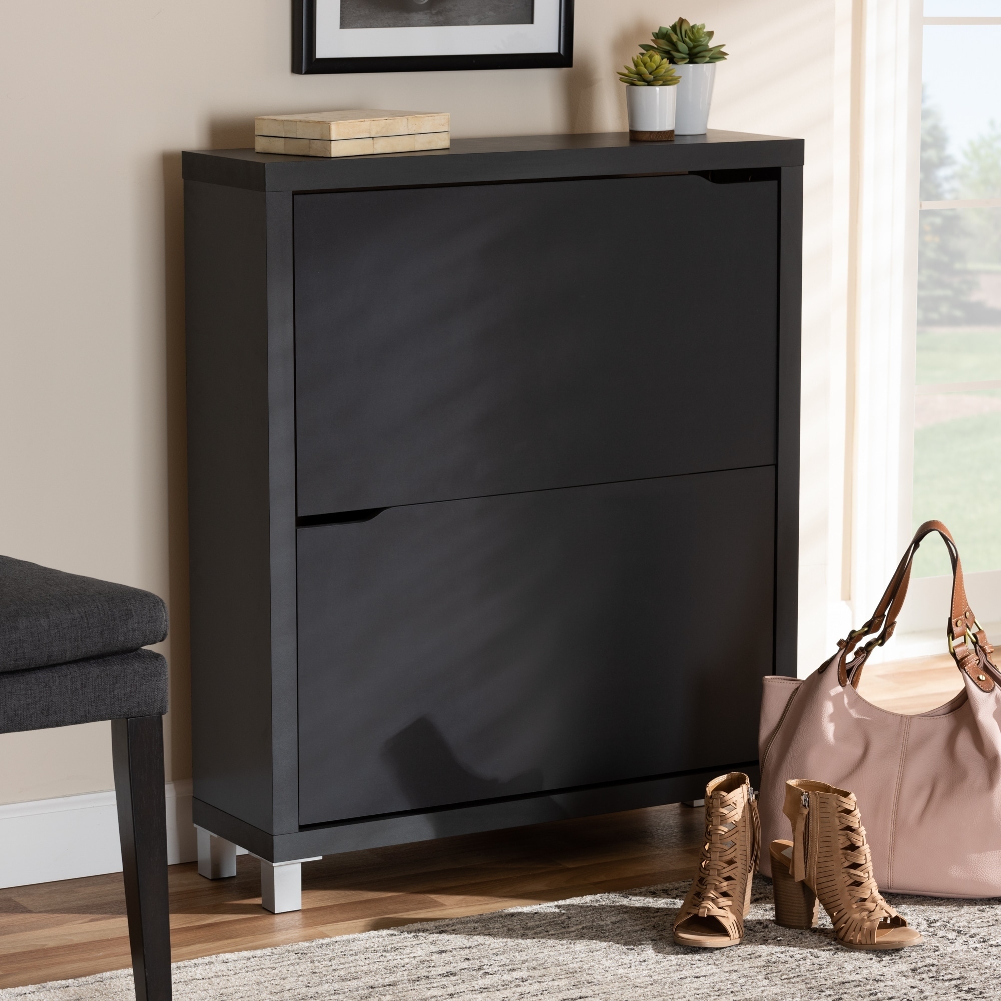Contemporary Shoe Storage Cabinet With 4 Fold Out Racks Free Contemporary Shoe Storage Cabinet With 4 Fold Out Racks