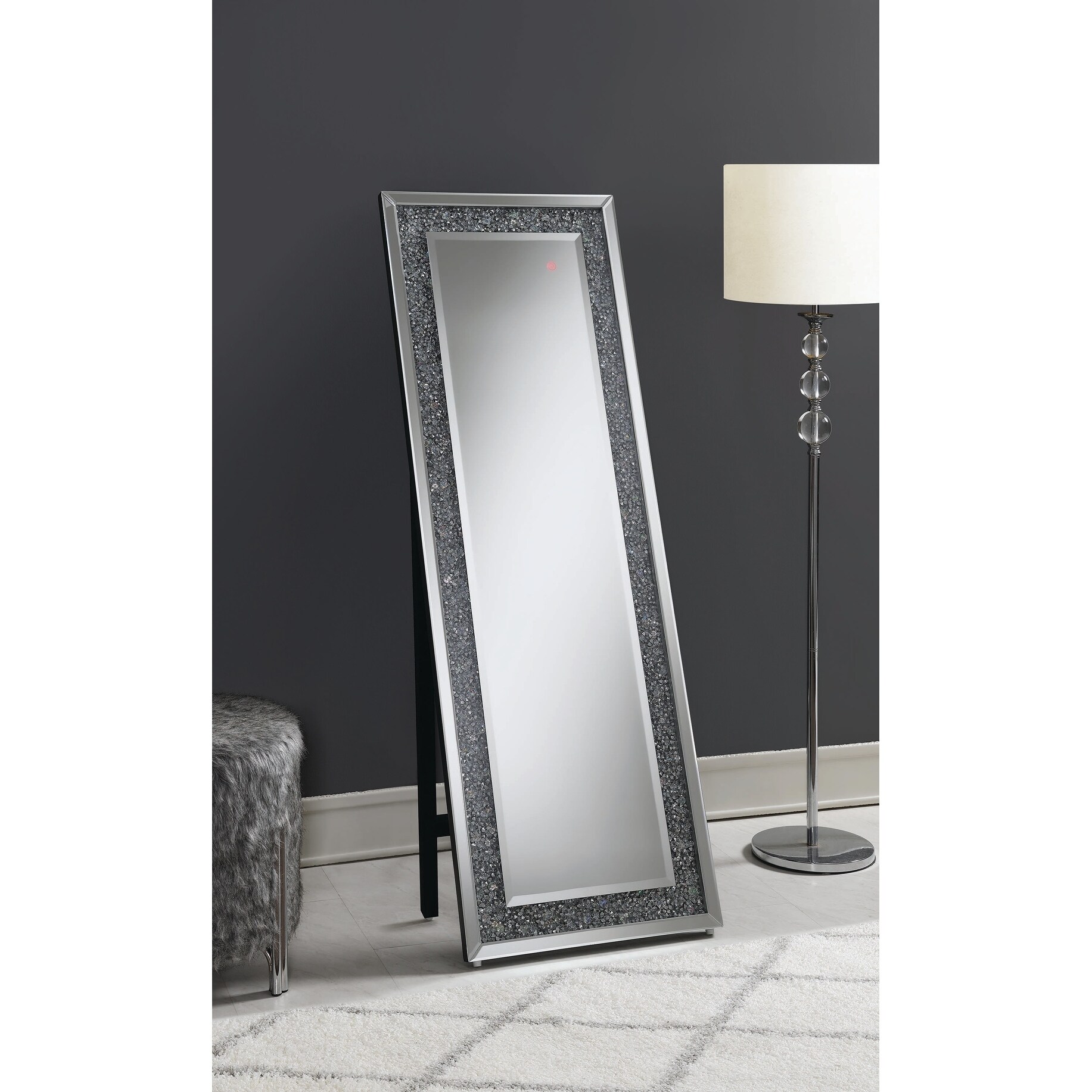 Silver Orchid Banky Rectangular Standing Mirror