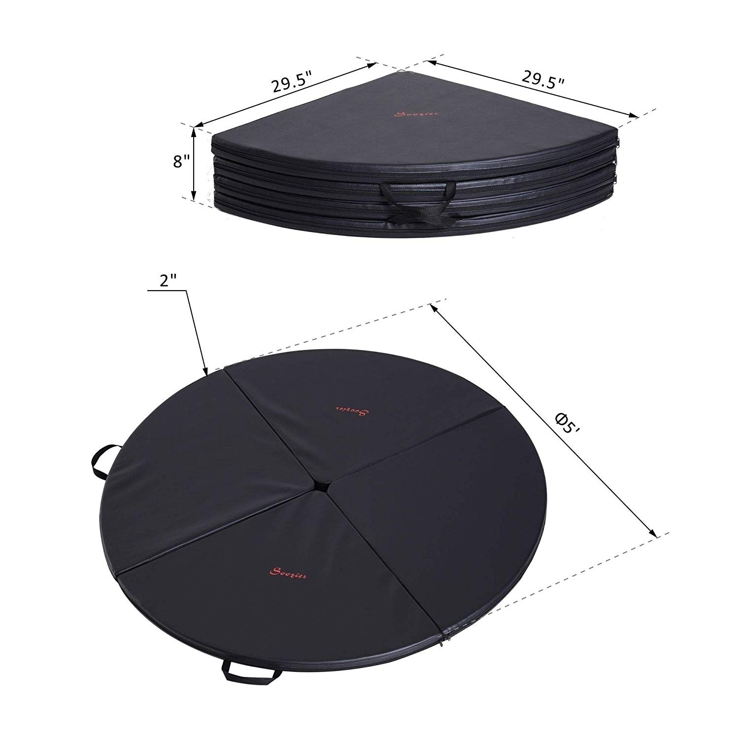 Shop Soozier Round Folding Portable Pole Dance Crash Mat Black