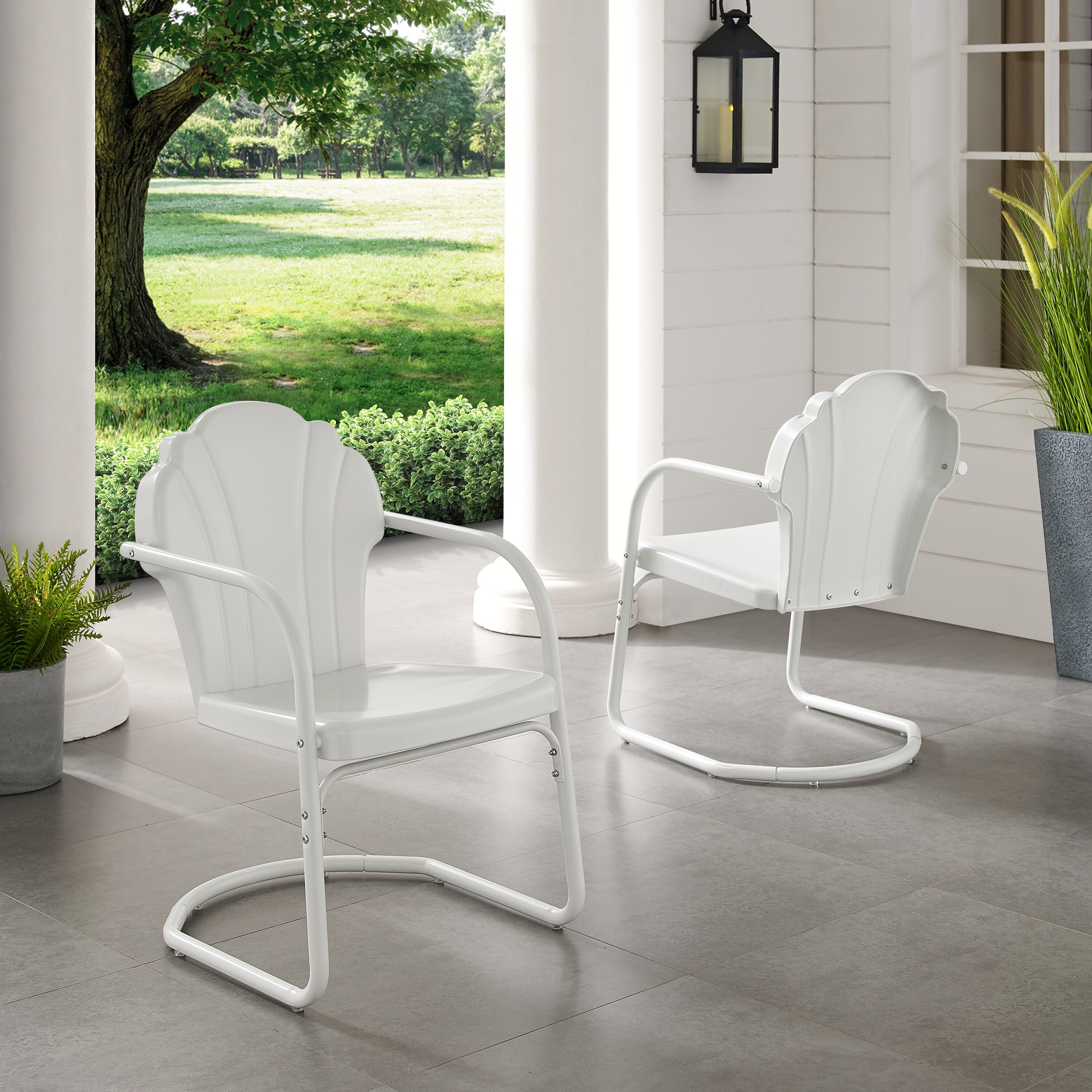 Shop Diana Bay White Retro Metal Chairs Set Of 2 By Havenside Home Overstock 28473879