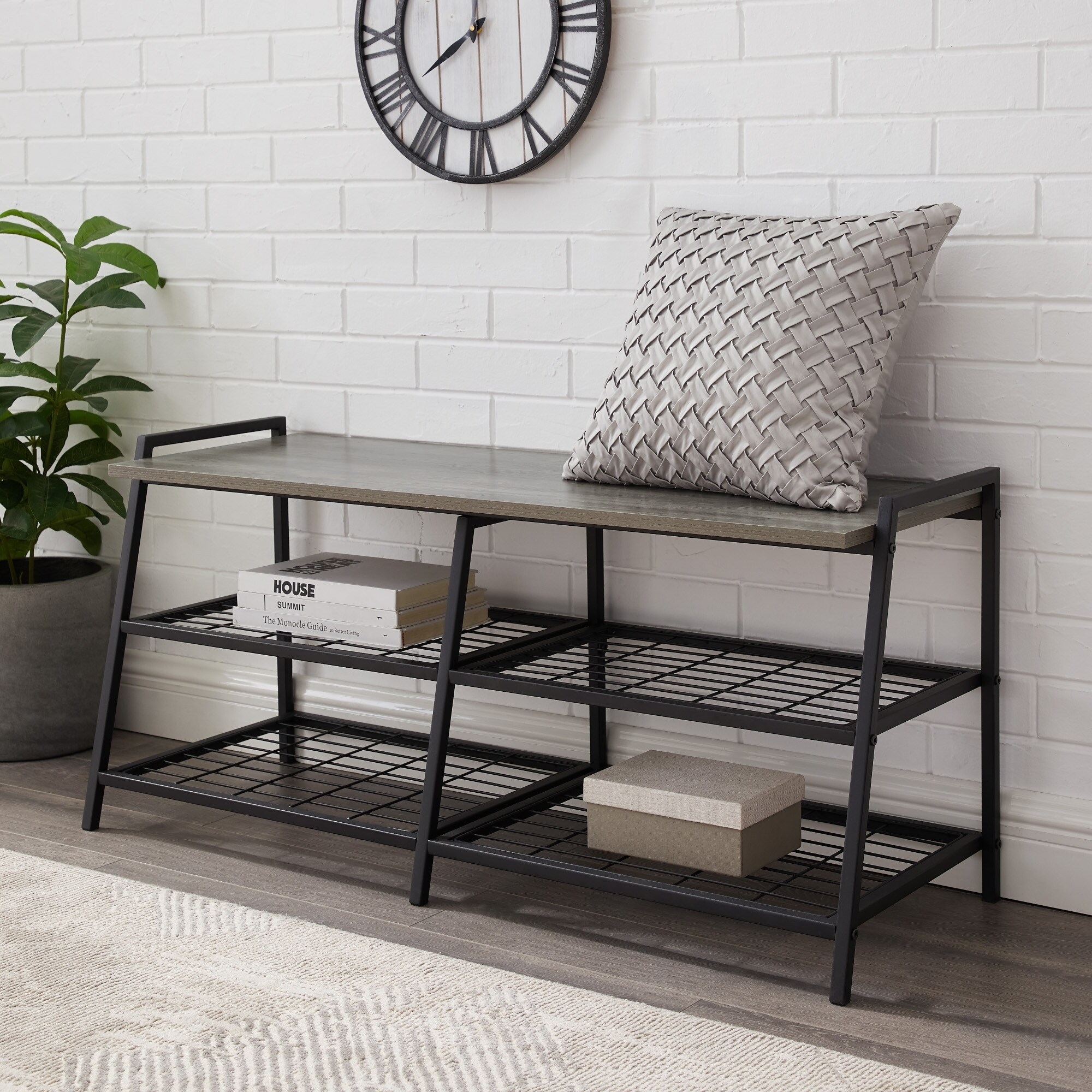 Carbon Loft Lahuri 42 Industrial Shelf Entry Bench 42 X 15 X 19h