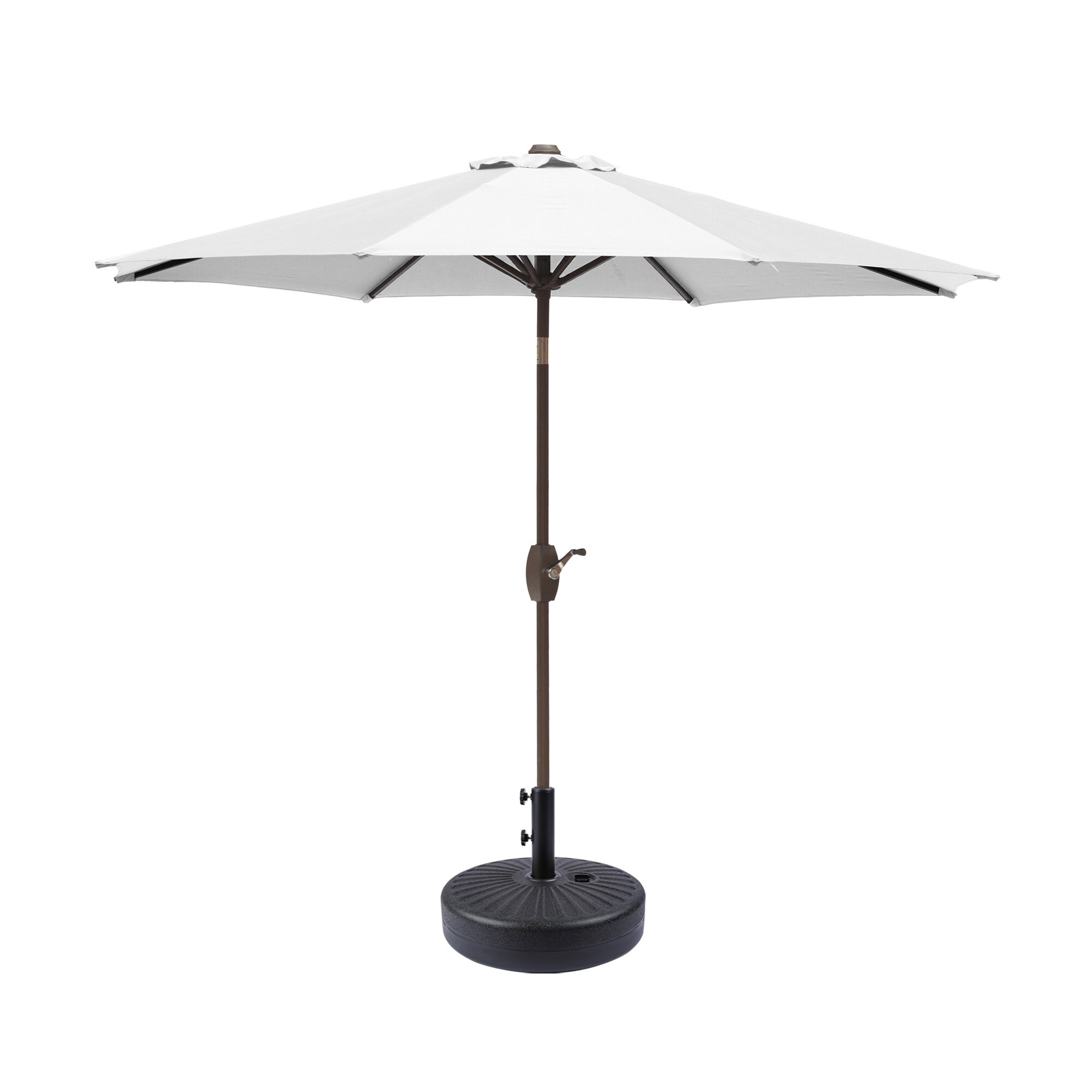 Shop Black Friday Deals On 9ft Patio Umbrella With Round Plastic Free Standing Umbrella Base On Sale Overstock 28992225