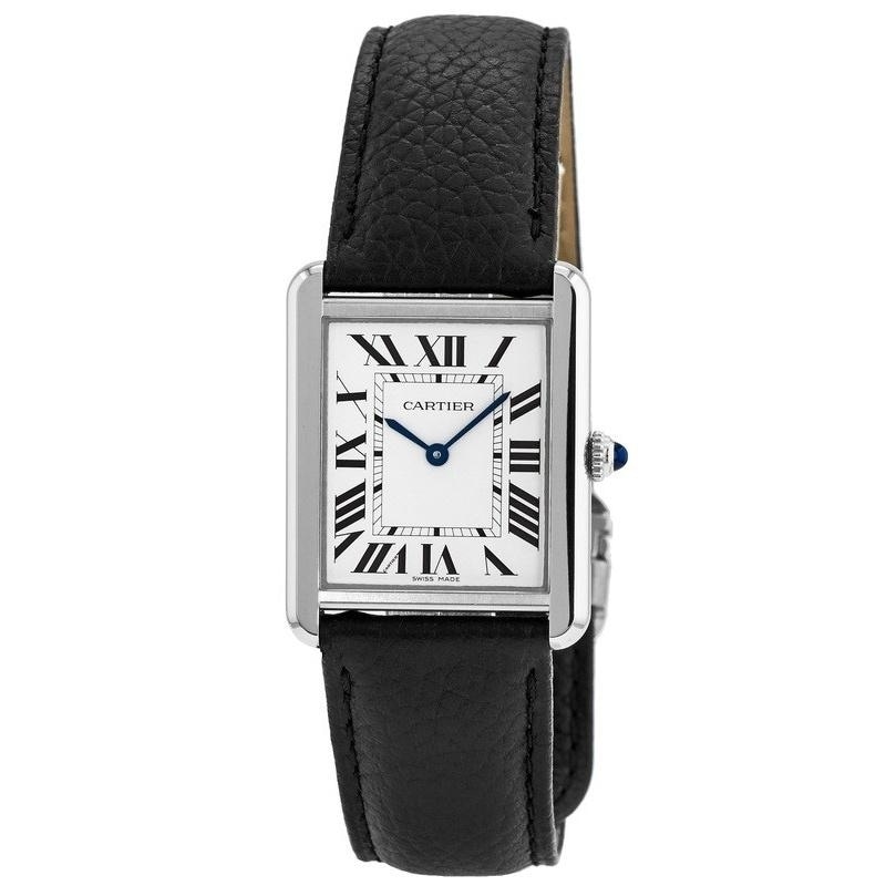 cartier black leather watch strap