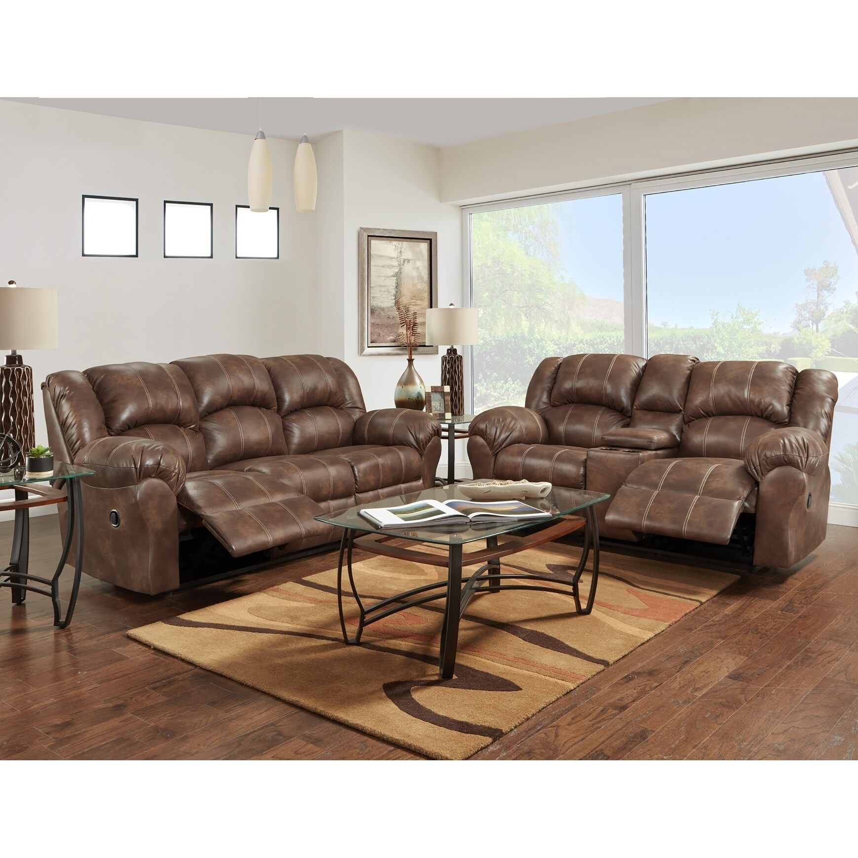 Sofa Trendz Champlain Café Reclining Loveseat Set
