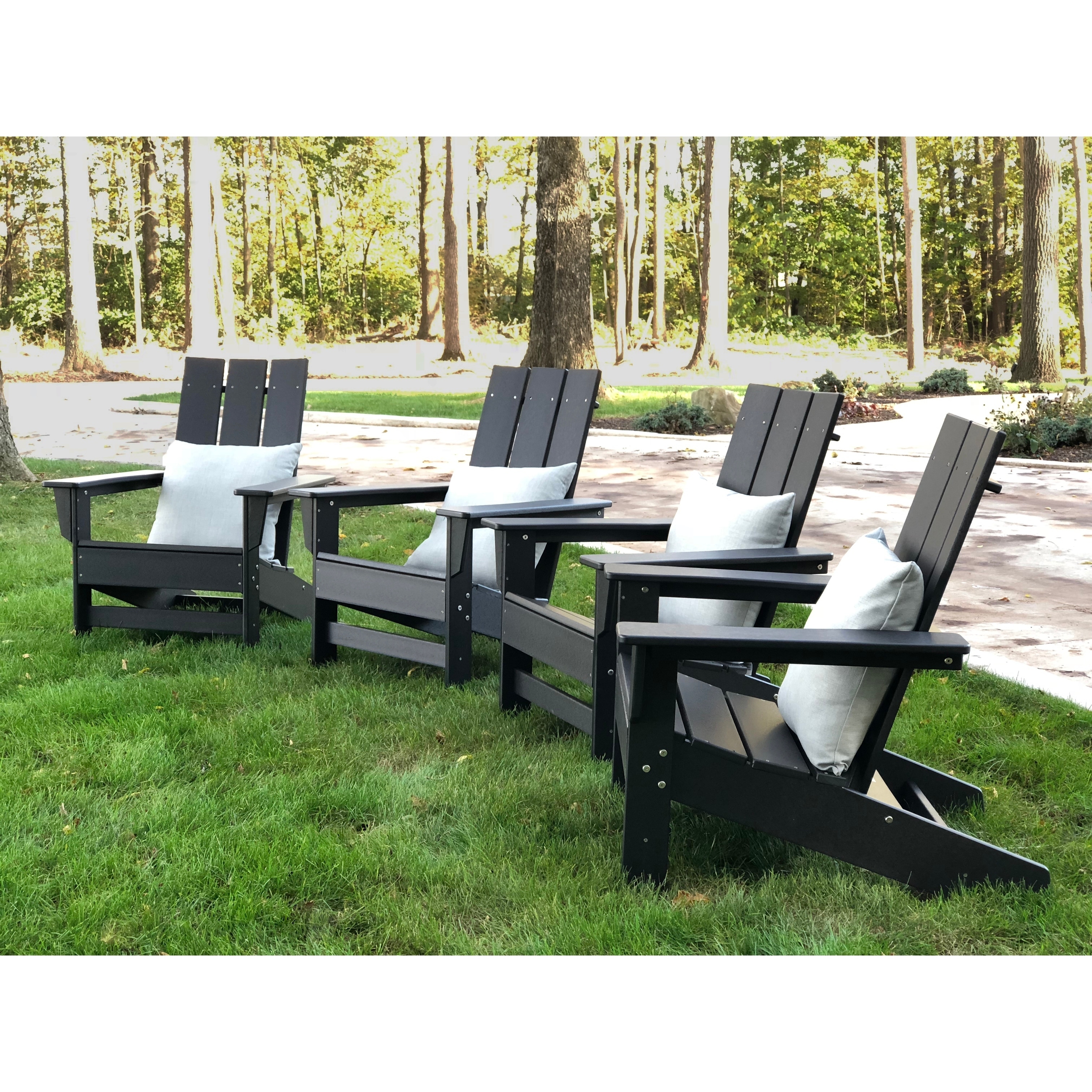 Hawkesbury Recycled Plastic Modern Adirondack Chairs Set Of 4 By