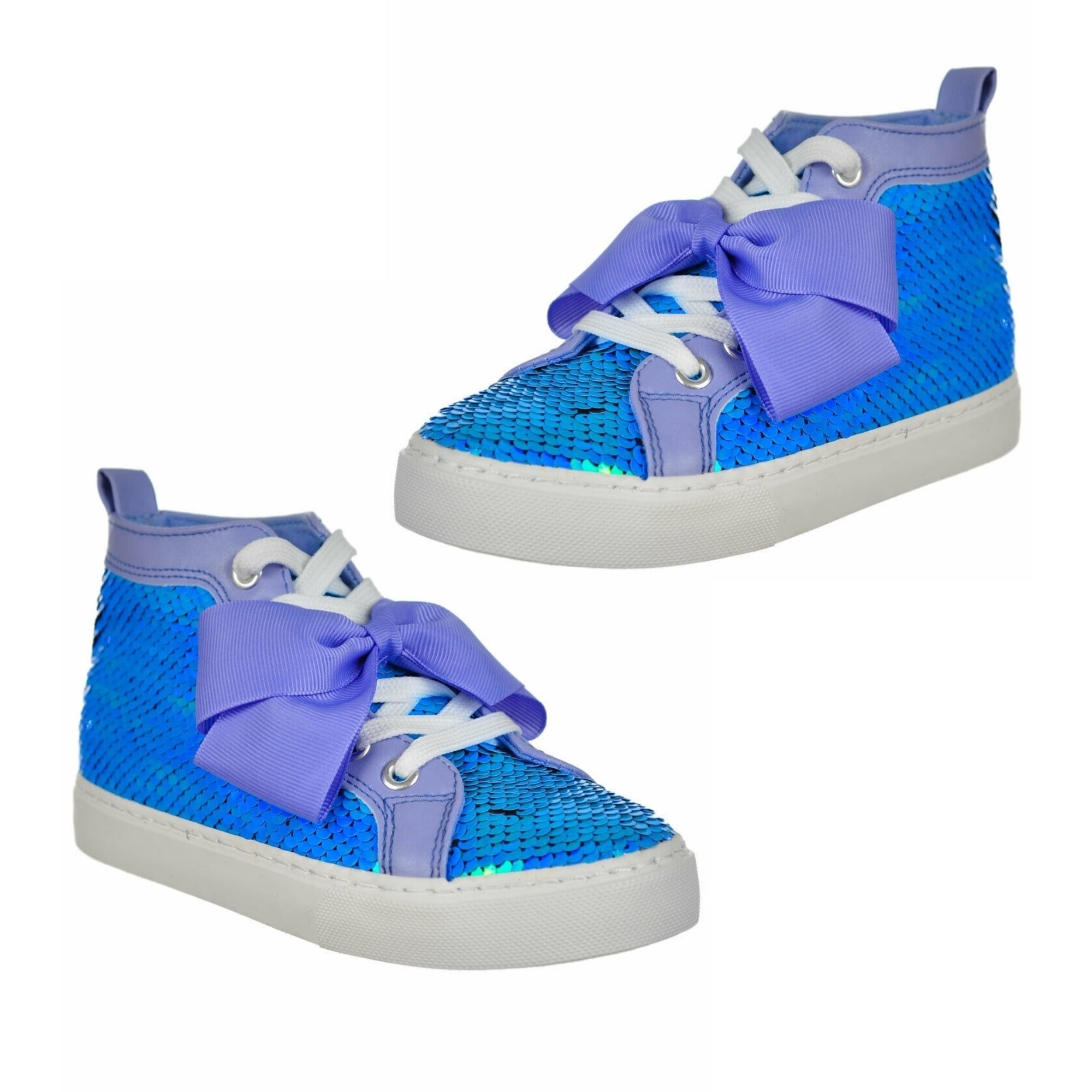 blue sequin sneakers