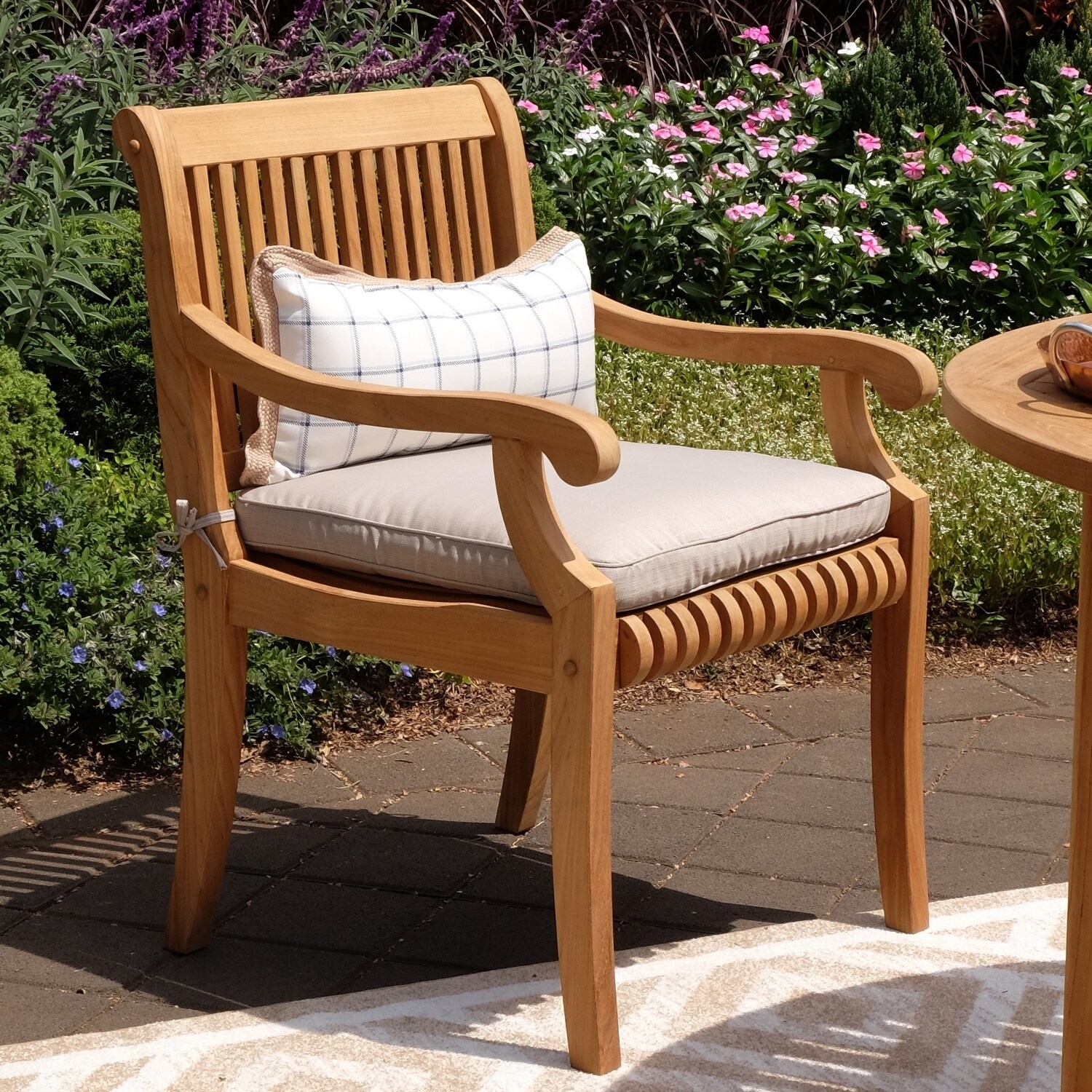 Shop Chara Outdoor Teak Wood Dining Chair With Cushion By Havenside Home Overstock 29801261