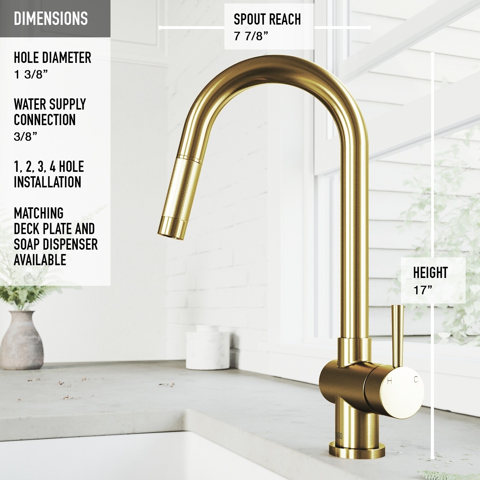 Gramercy Single Hole 1 Handle Pull Down Spray Kitchen Faucet In Matte Brushed Gold Overstock 30237151