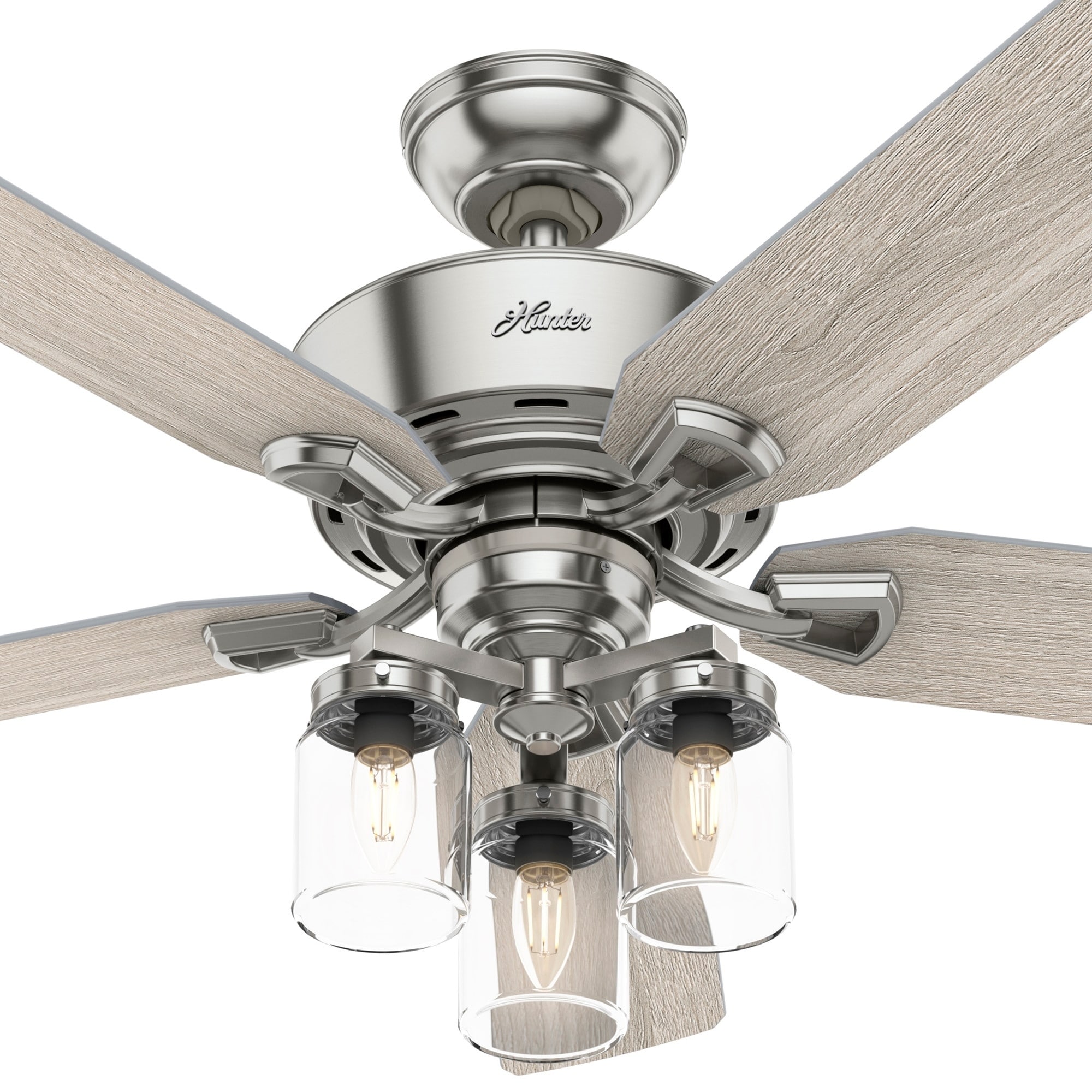 Shop Hunter 52 Devon Park Brushed Nickel Ceiling Fan W Led Light