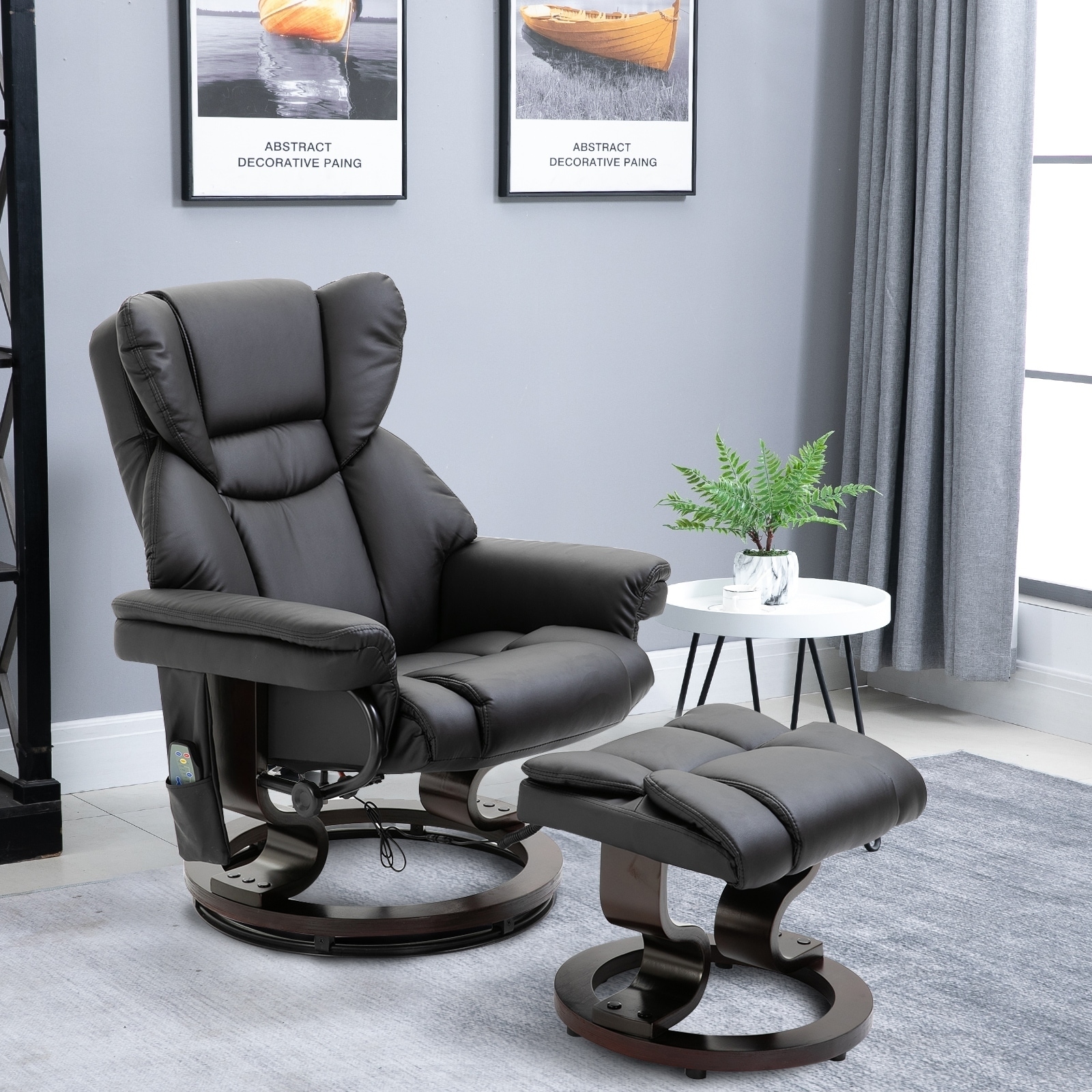 homcom massage recliner chair with footrest 10 vibration levels faux  leather