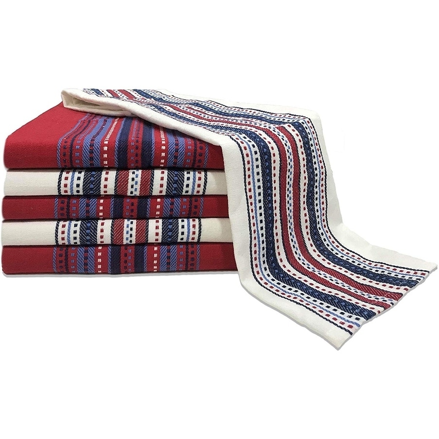 Glamburg 6 Pack 100 Cotton Kitchen Dish Towels 16x26 Tea Cleaning Absorbent Machine Washable Hanging Loop 30405306 Kitchen Dish Towels 16x26 Tea