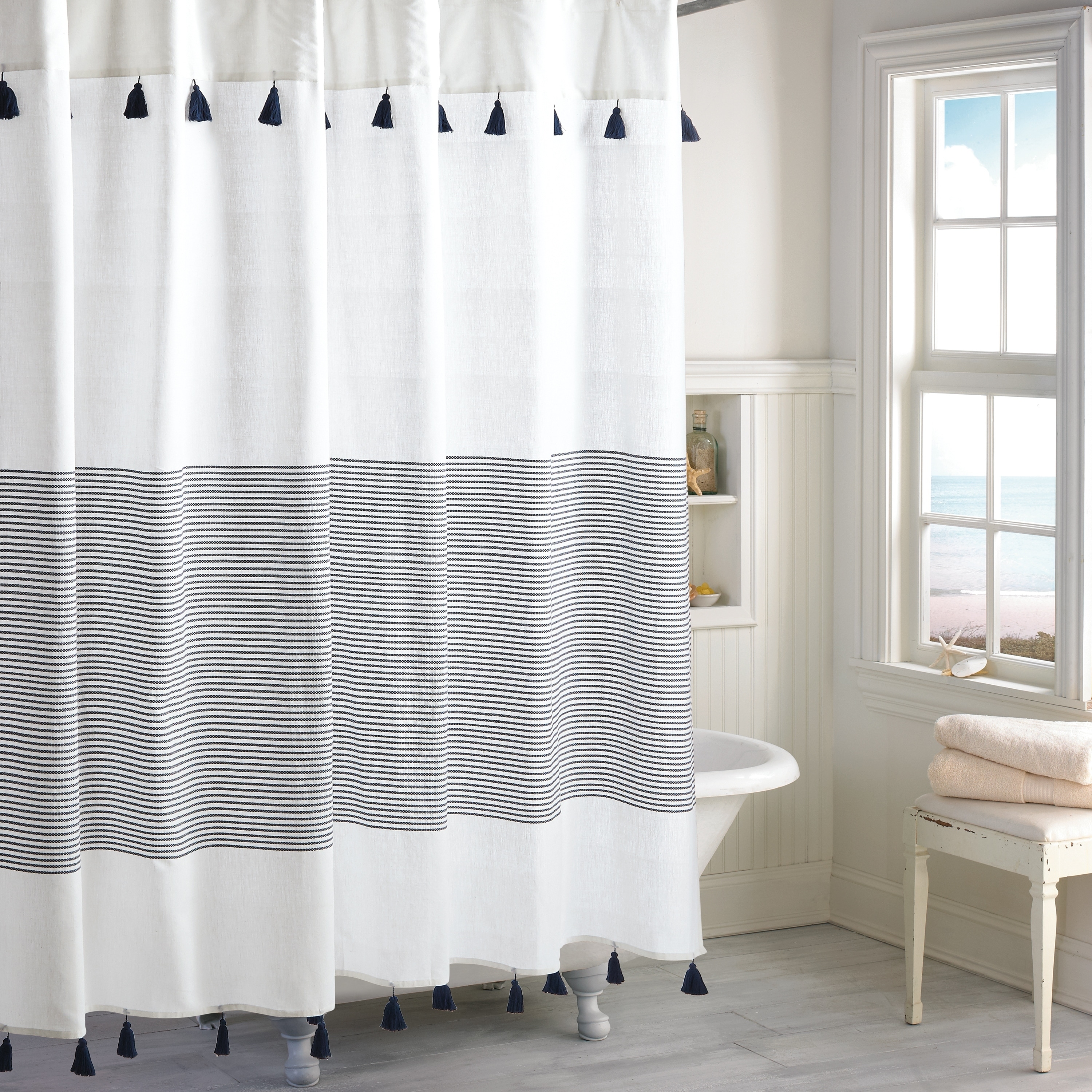 ciel tassel shower curtain