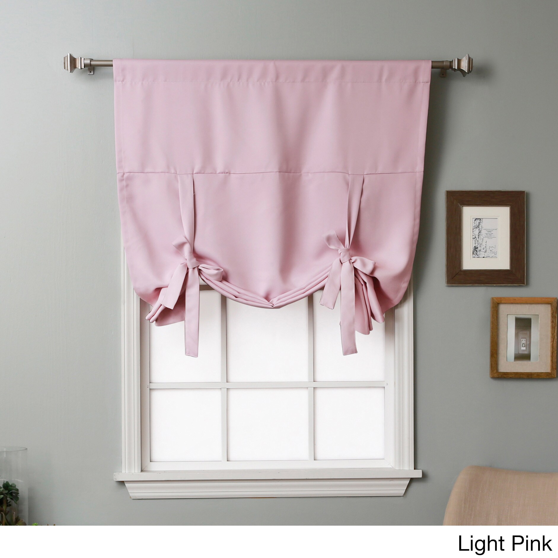 Aurora Home Solid Insulated 63 inch Blackout Tie Up Shade Free