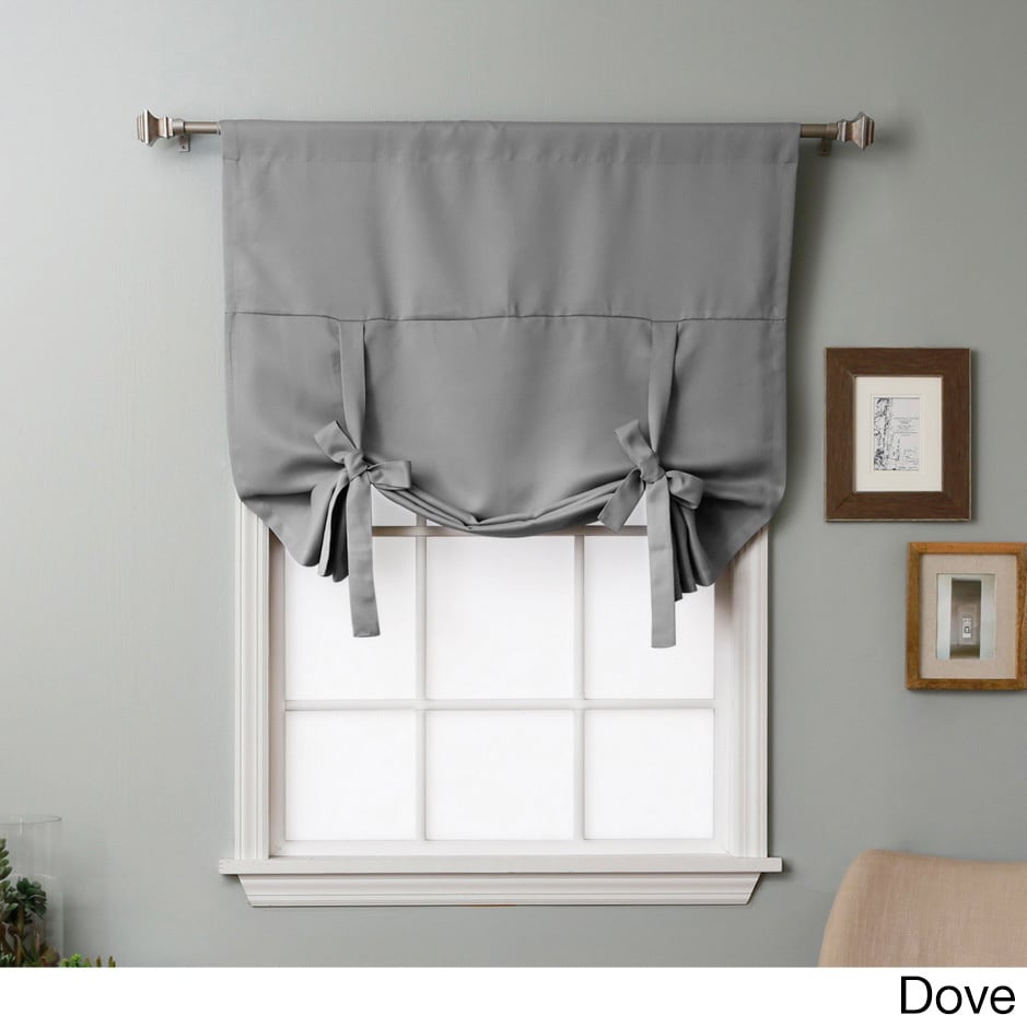Aurora Home Solid Insulated 63 inch Blackout Tie Up Shade Free